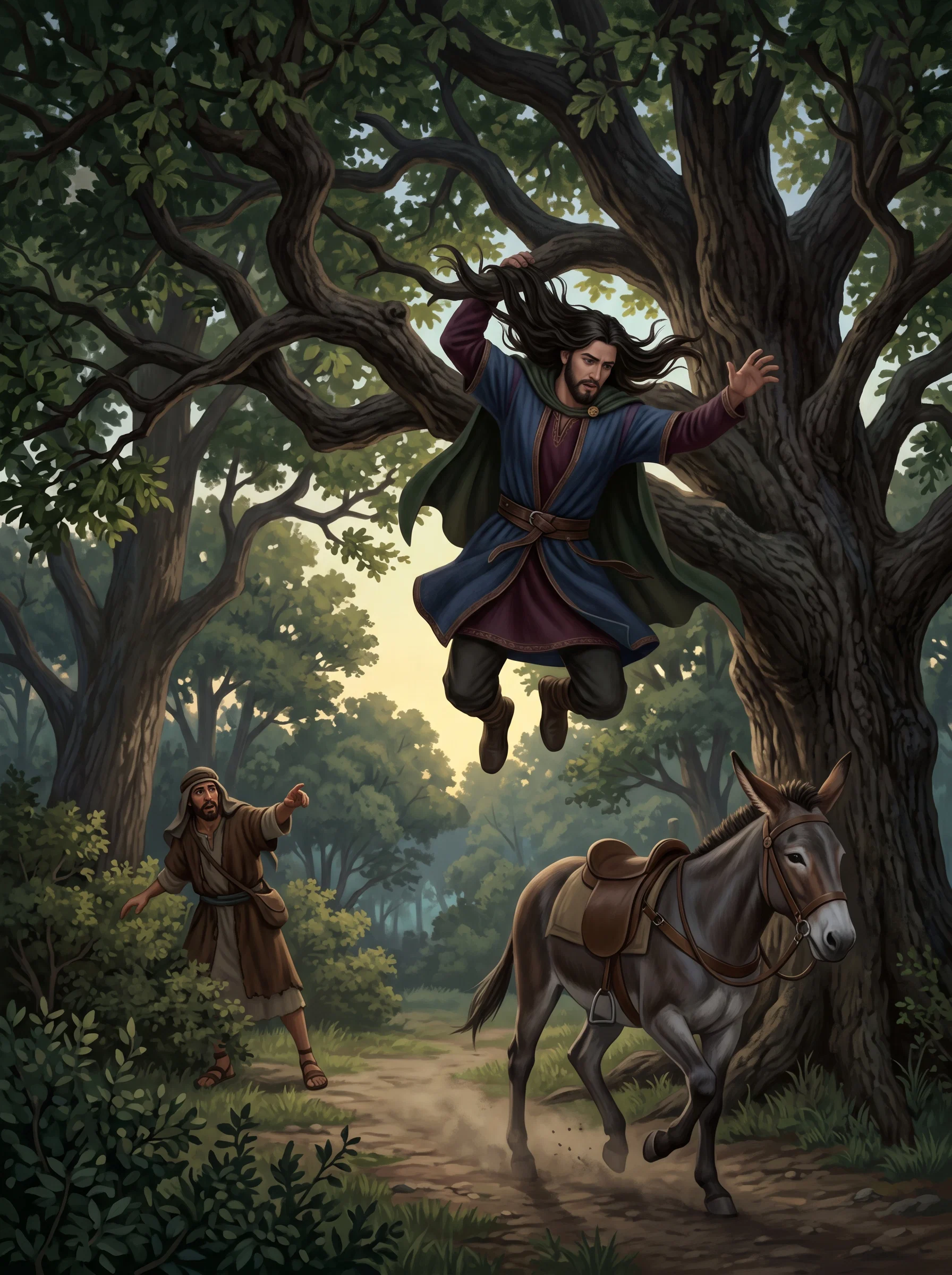 Absalom Caught In The Great Oak