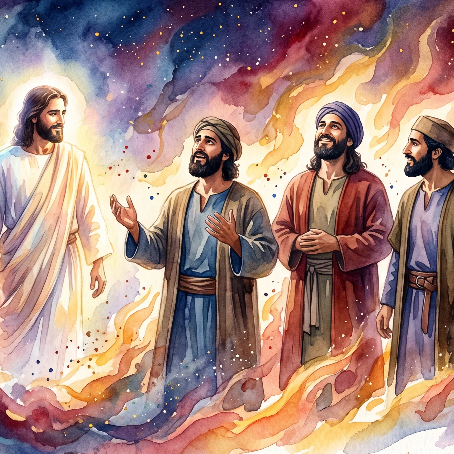 Daniel and his friends in the fiery furnace