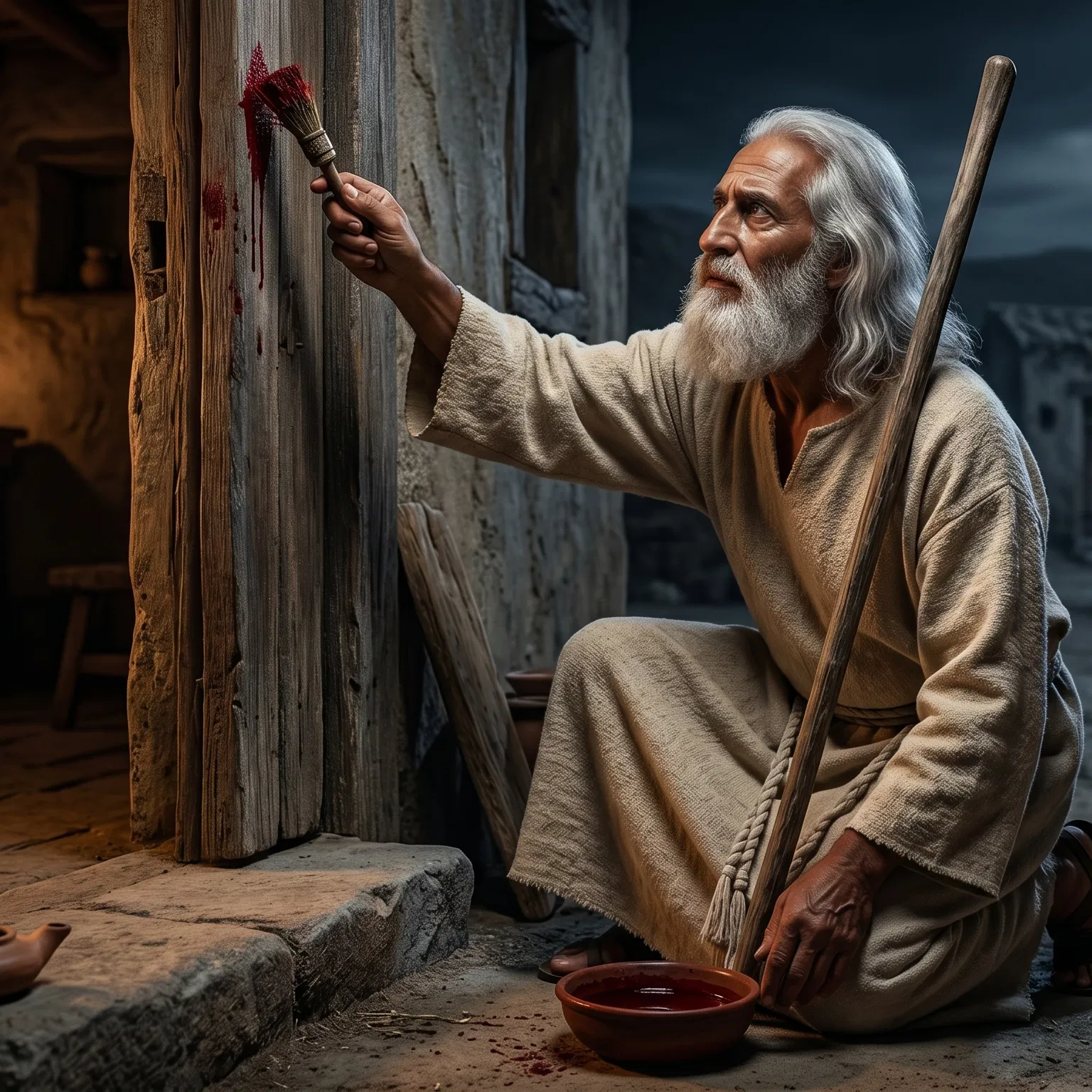 Painting Blood on the Doorpost at Passover