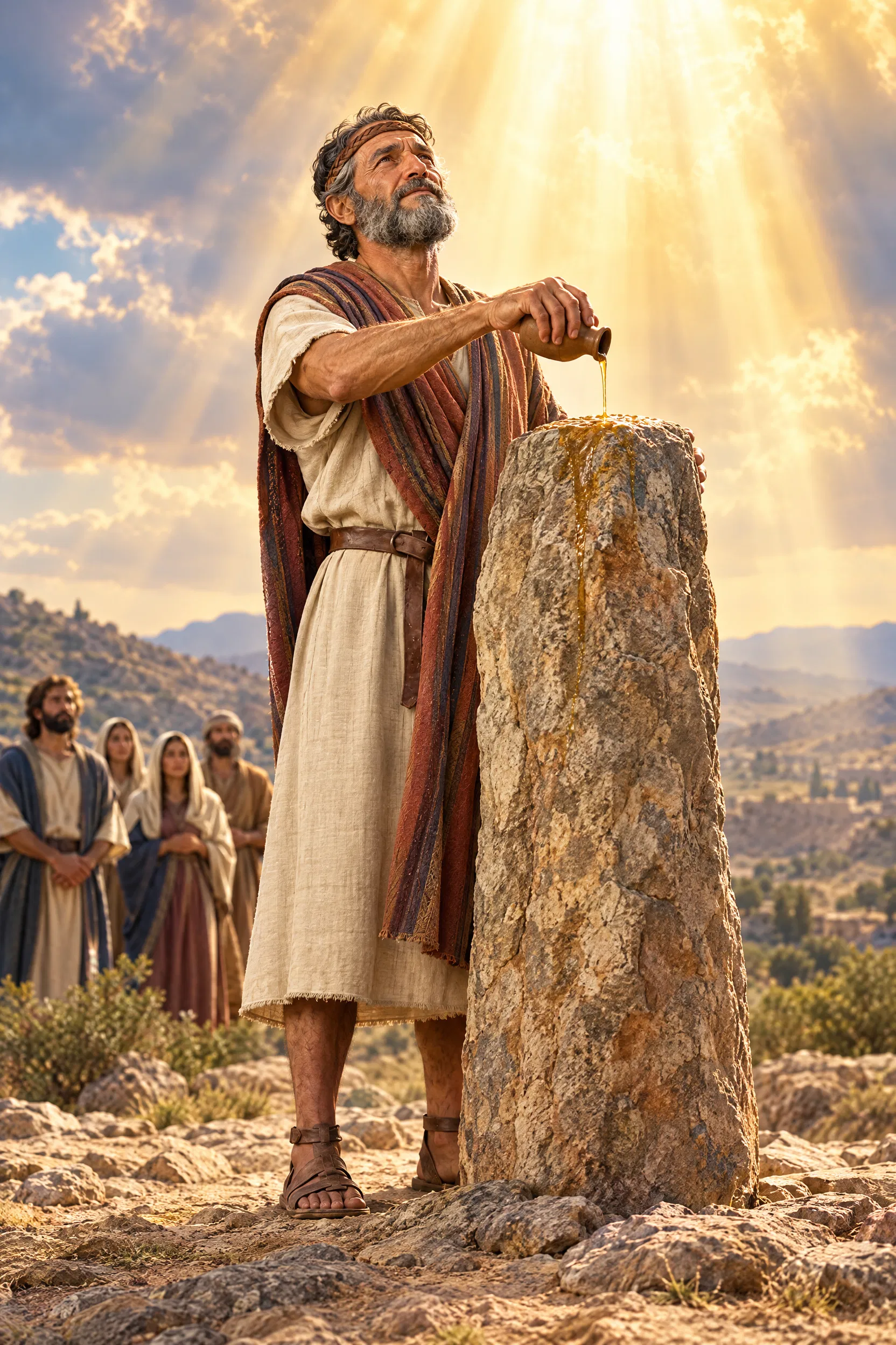 Jacob Anoints the Pillar at Bethel