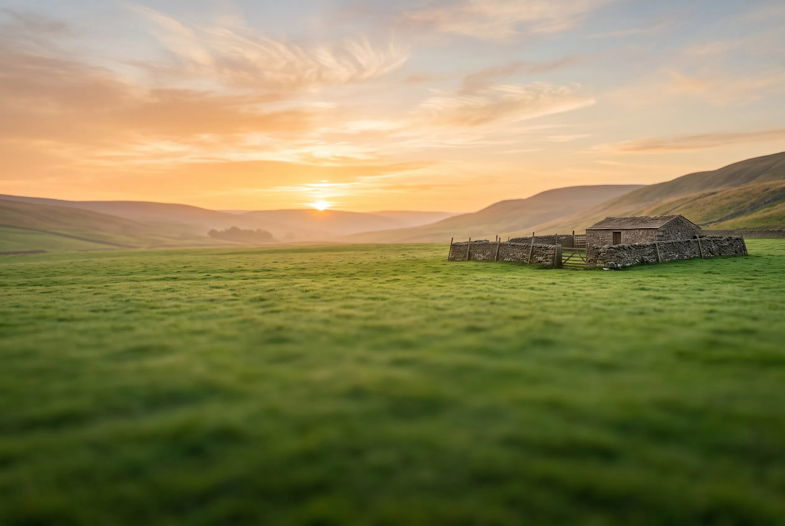 The Shepherd's Quiet Morning Pasture