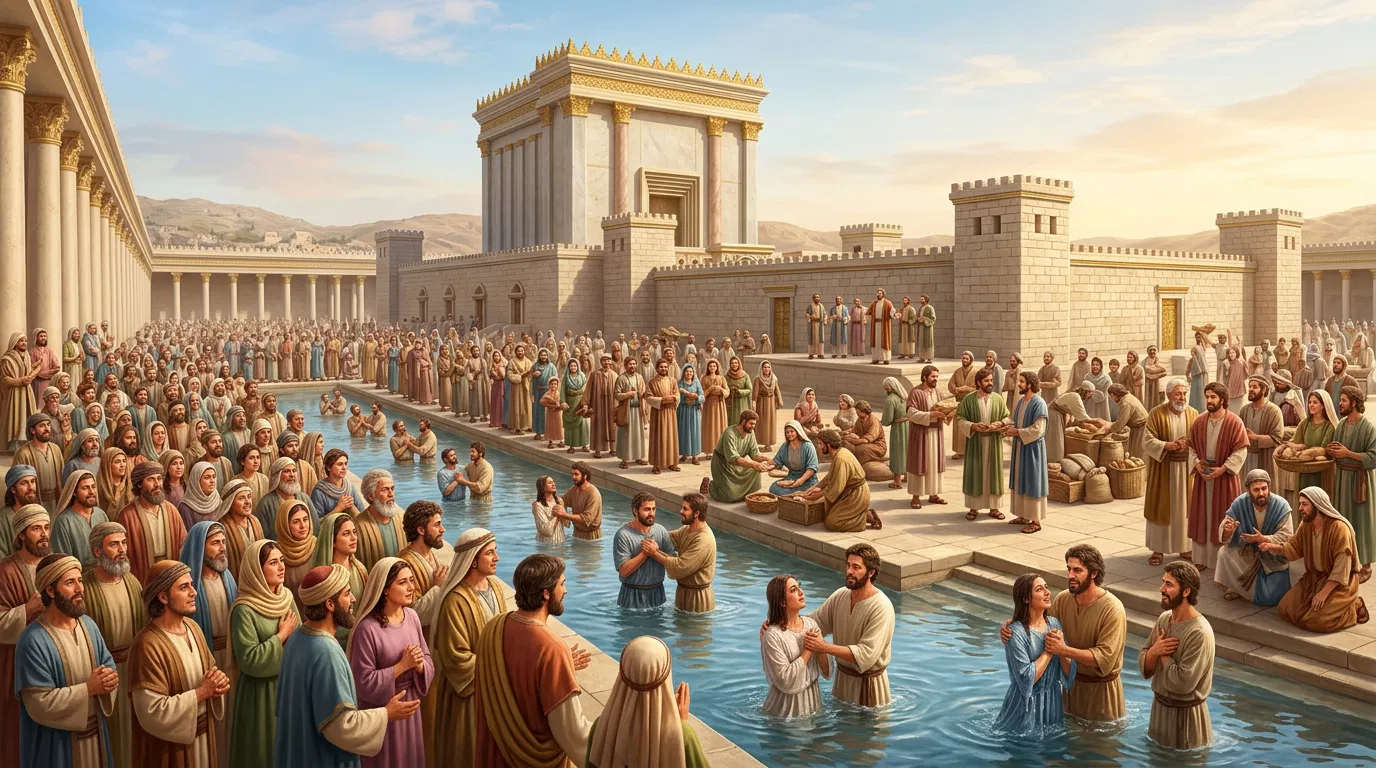 Thousands Baptized at Pentecost in Jerusalem