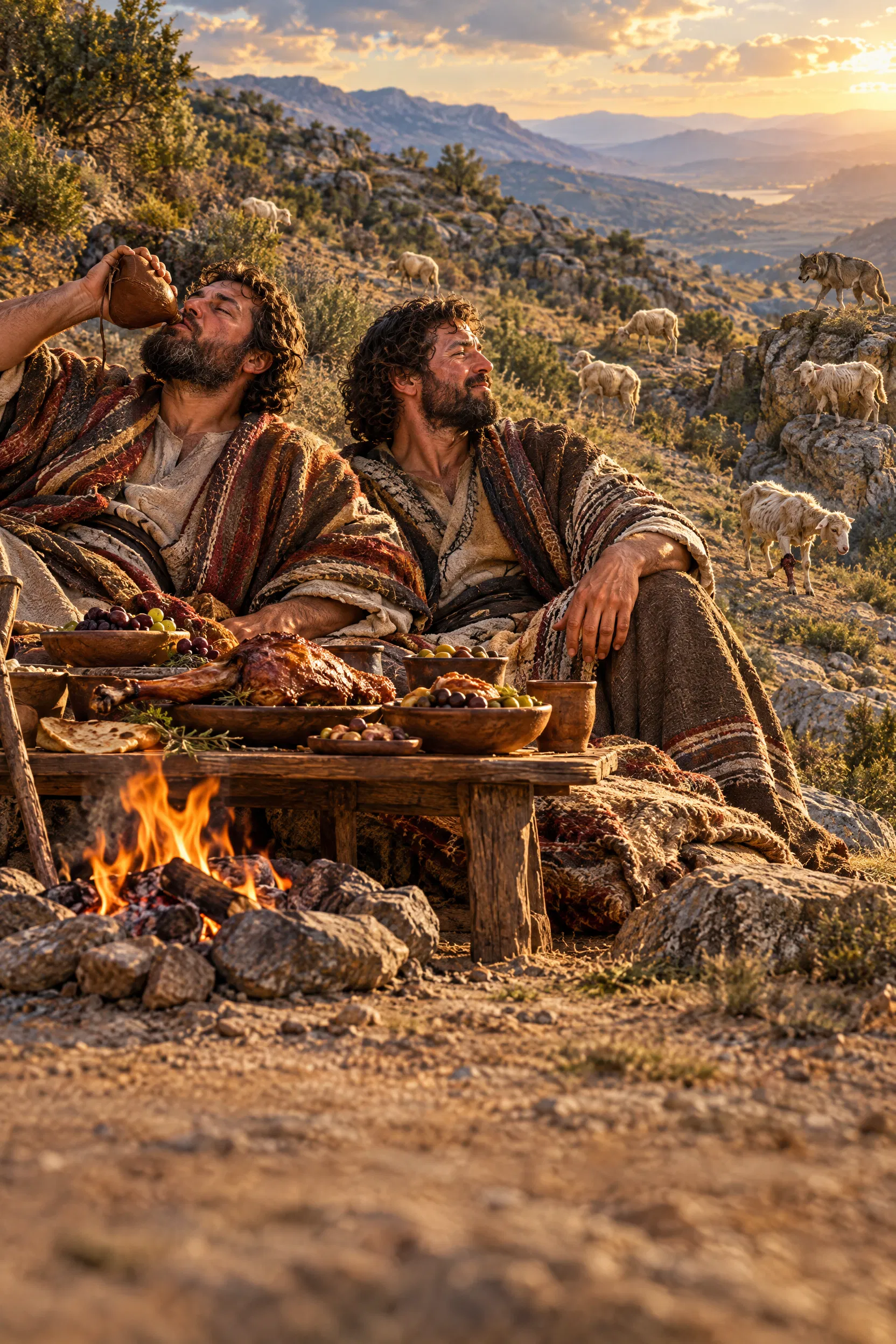 Shepherds Feast While Their Flock Scatters