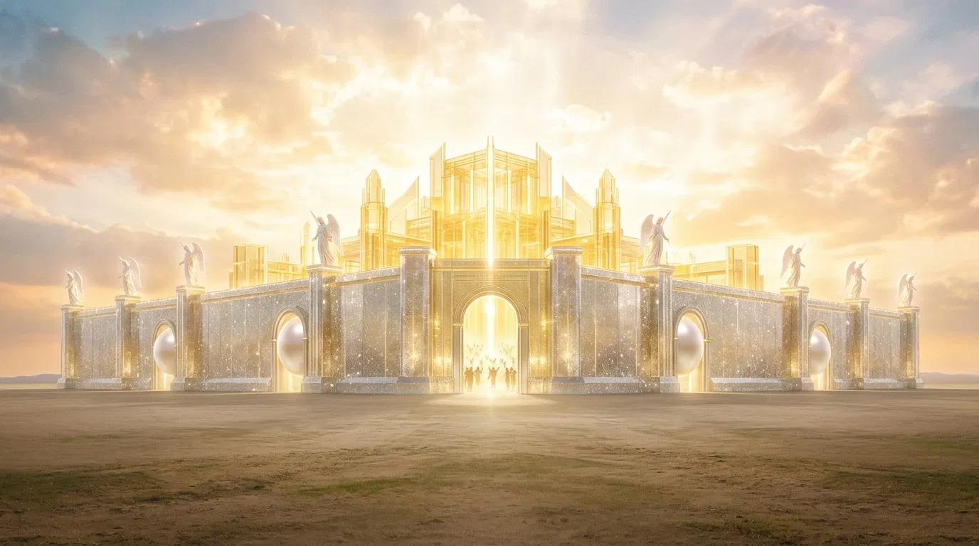 The Holy City on the Plain With Angels