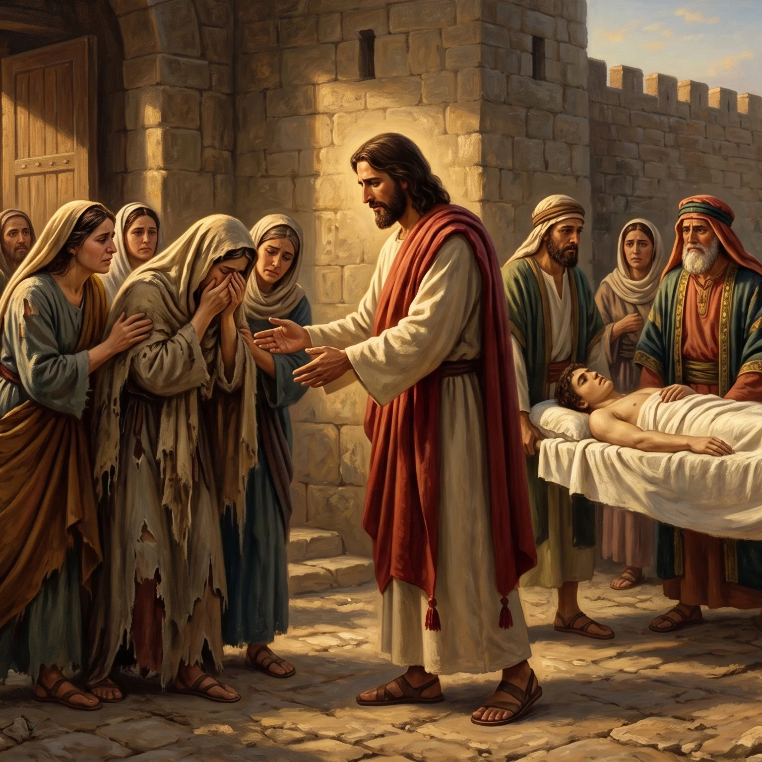 A Mother's Sorrow Amidst Ancient Walls