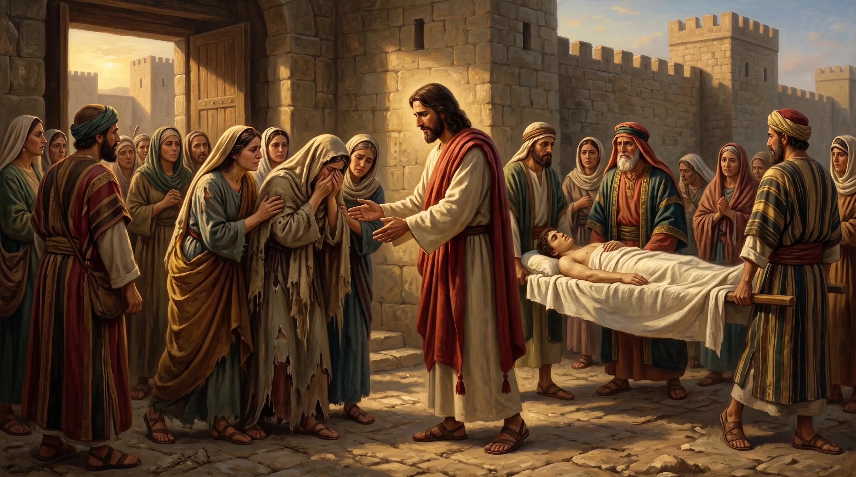A Mother's Sorrow Amidst Ancient Walls