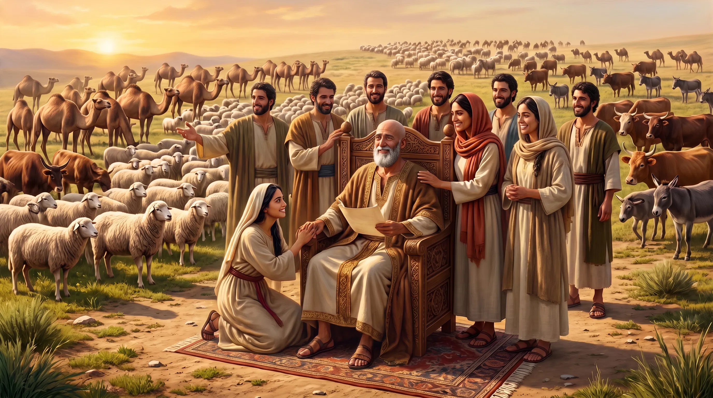 Job's Family and Flocks Restored