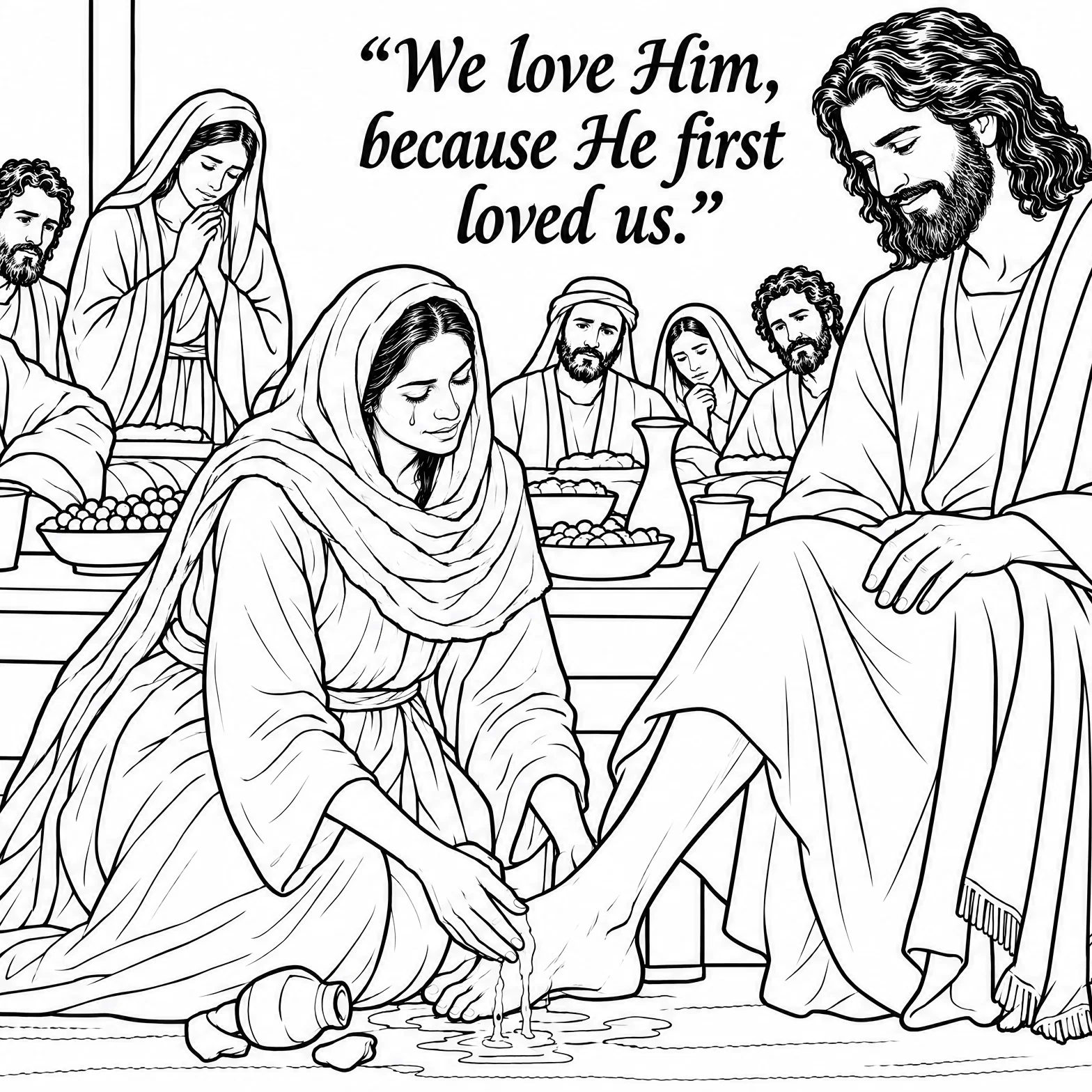 Washing His Feet With Tears