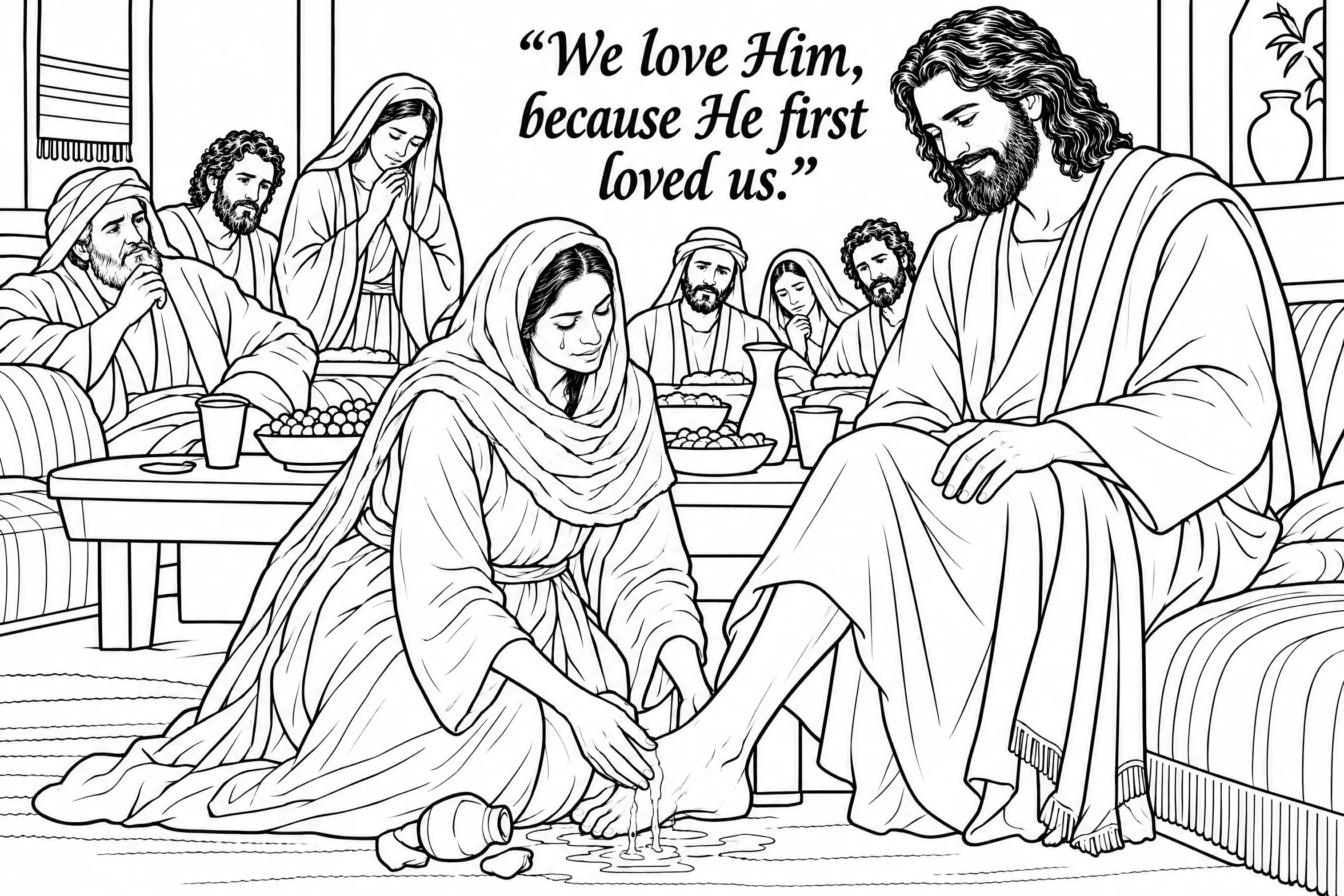 Washing His Feet With Tears