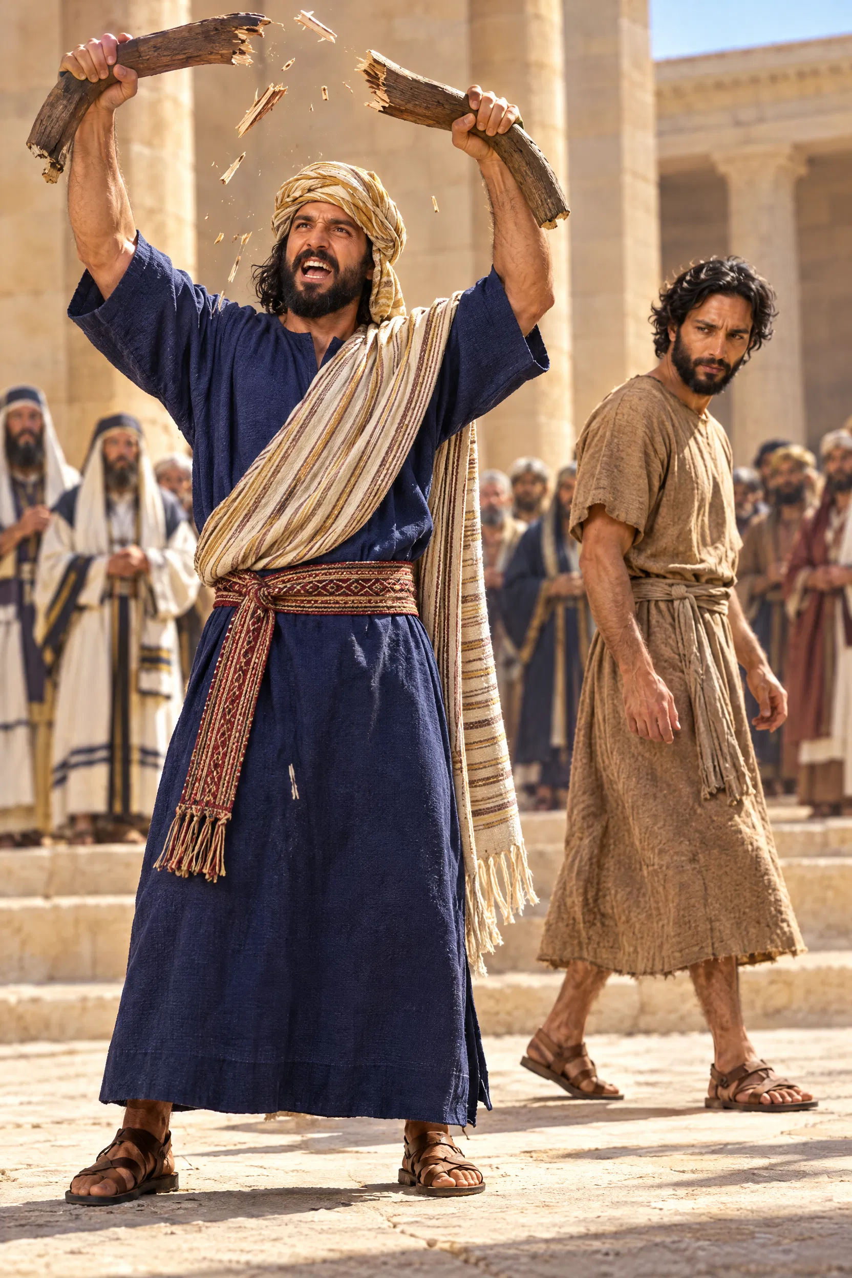 Hananiah Breaks the Yoke in the Temple Court