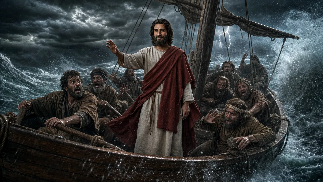 Jesus Standing in the Boat During the Storm