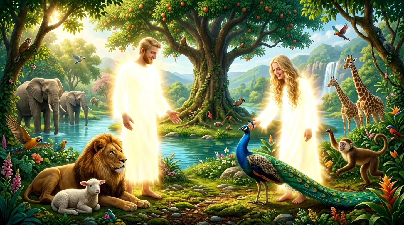 Adam and Eve With the Animals in Eden