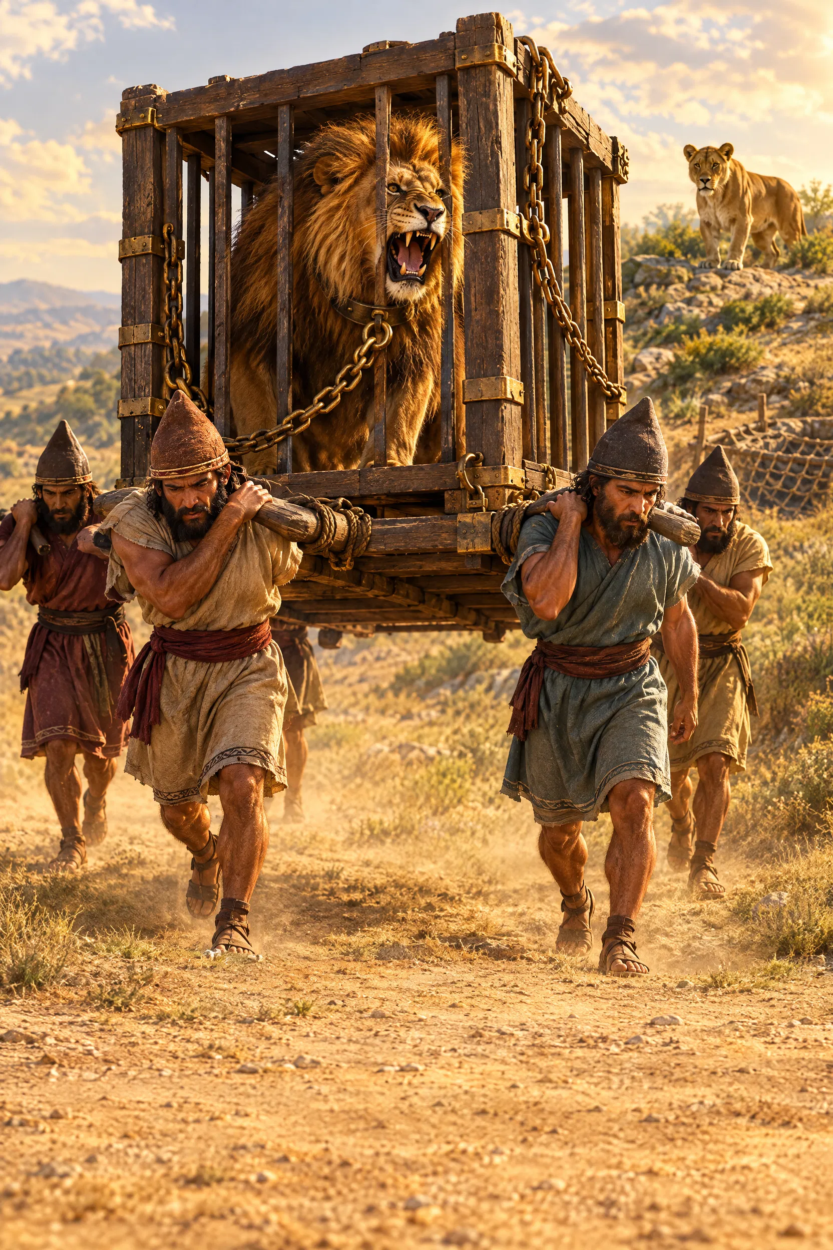 The Young Lion Carried Away in a Cage