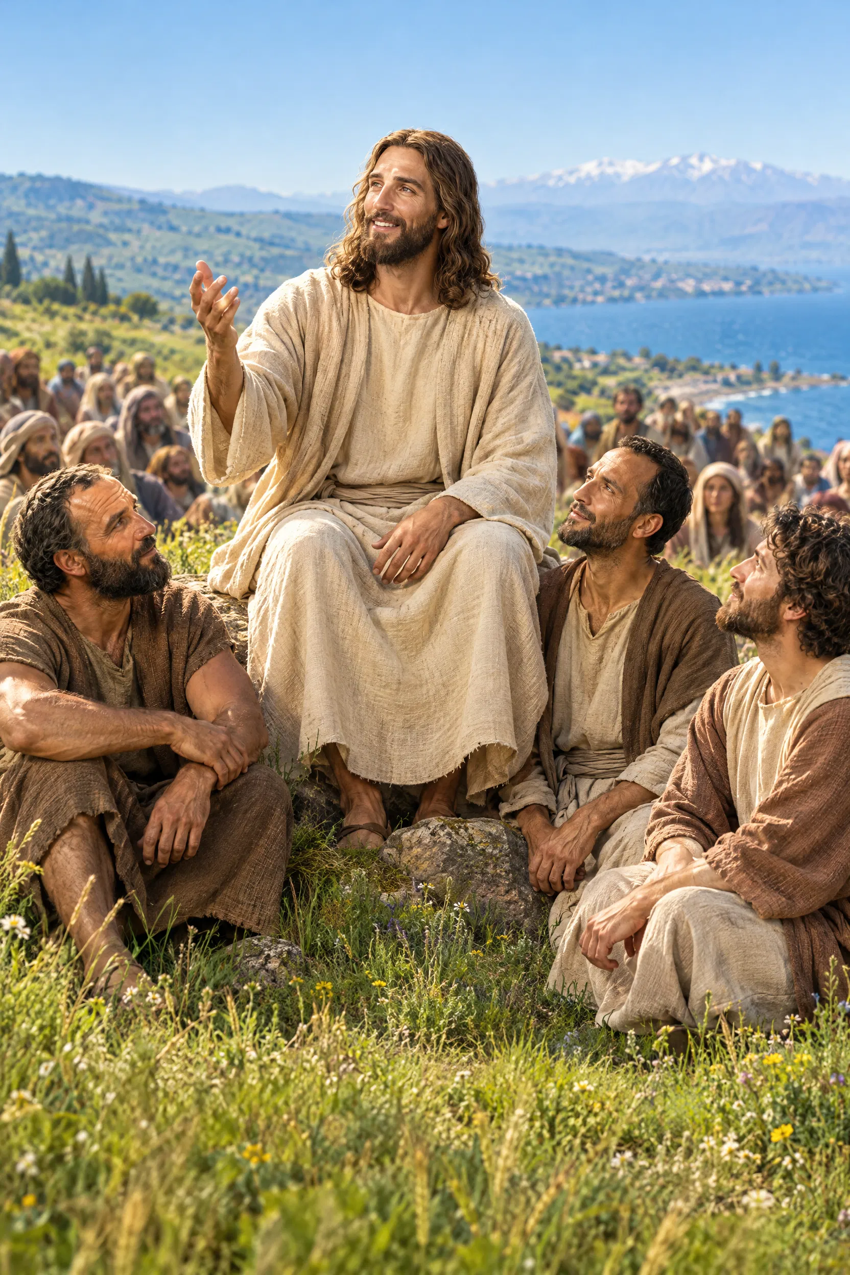 Jesus Teaches on a Level Place in Galilee