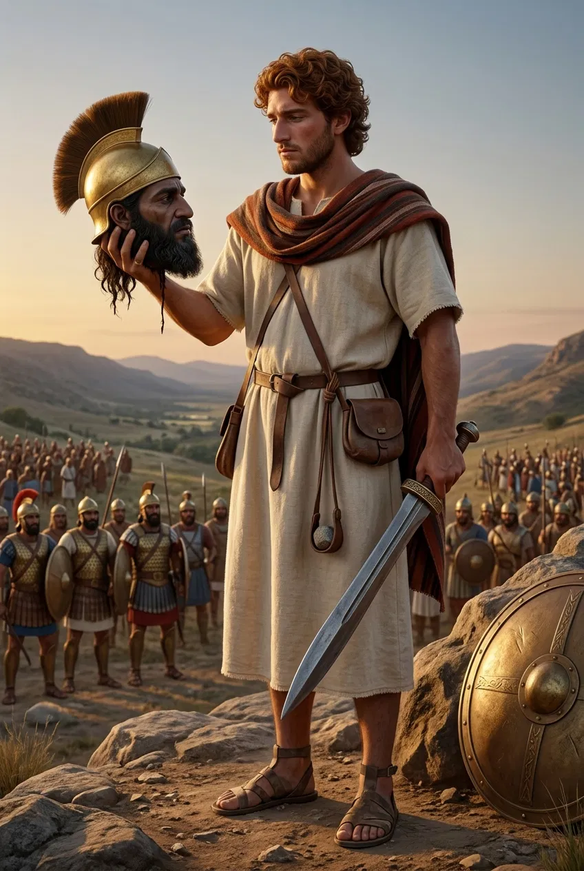 David Holds Goliath's Head Before the Army