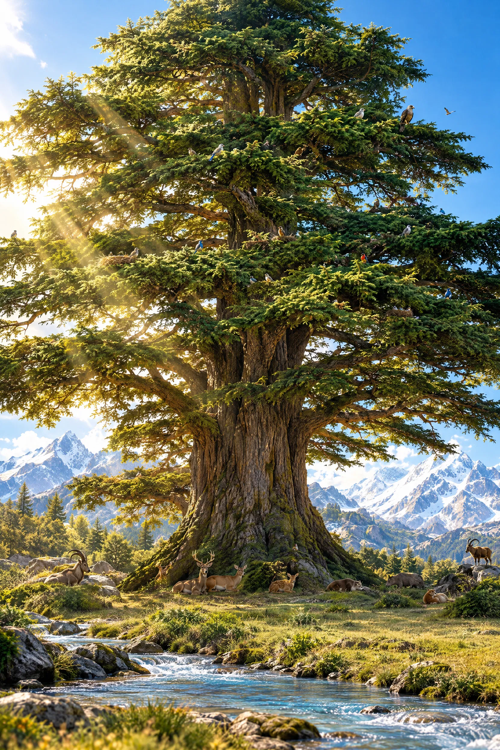 A Great Cedar of Lebanon Shelters Birds and Beasts