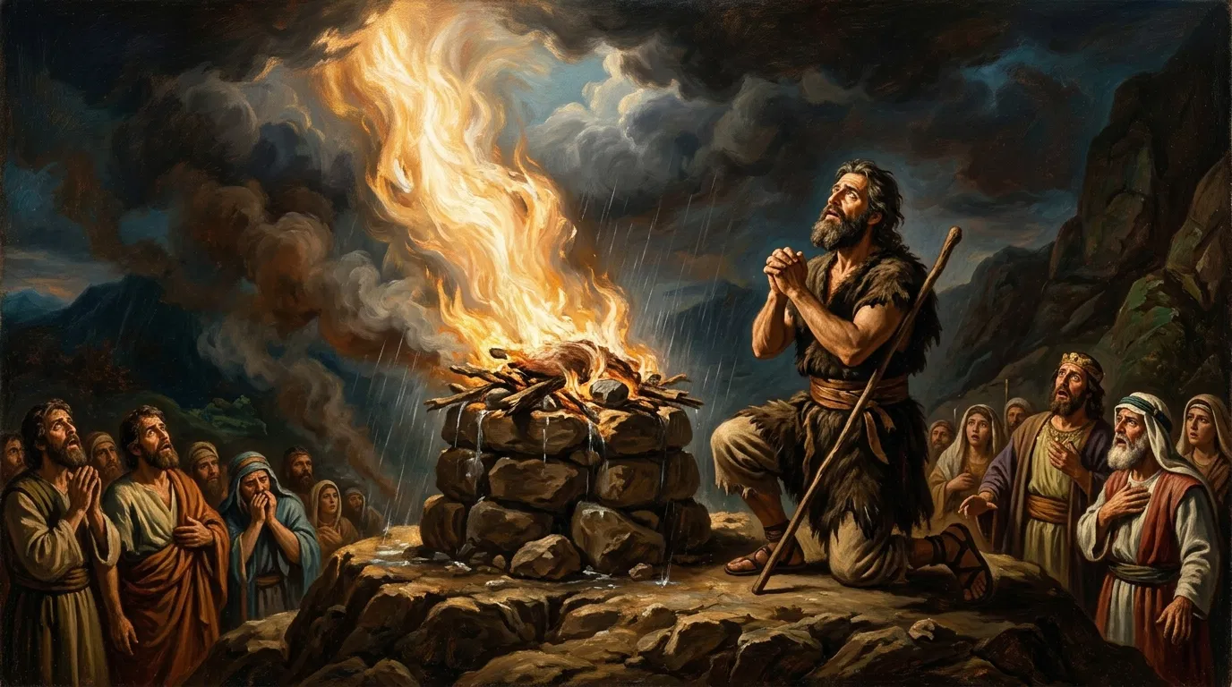 Elijah Prays as Fire Falls on Mount Carmel