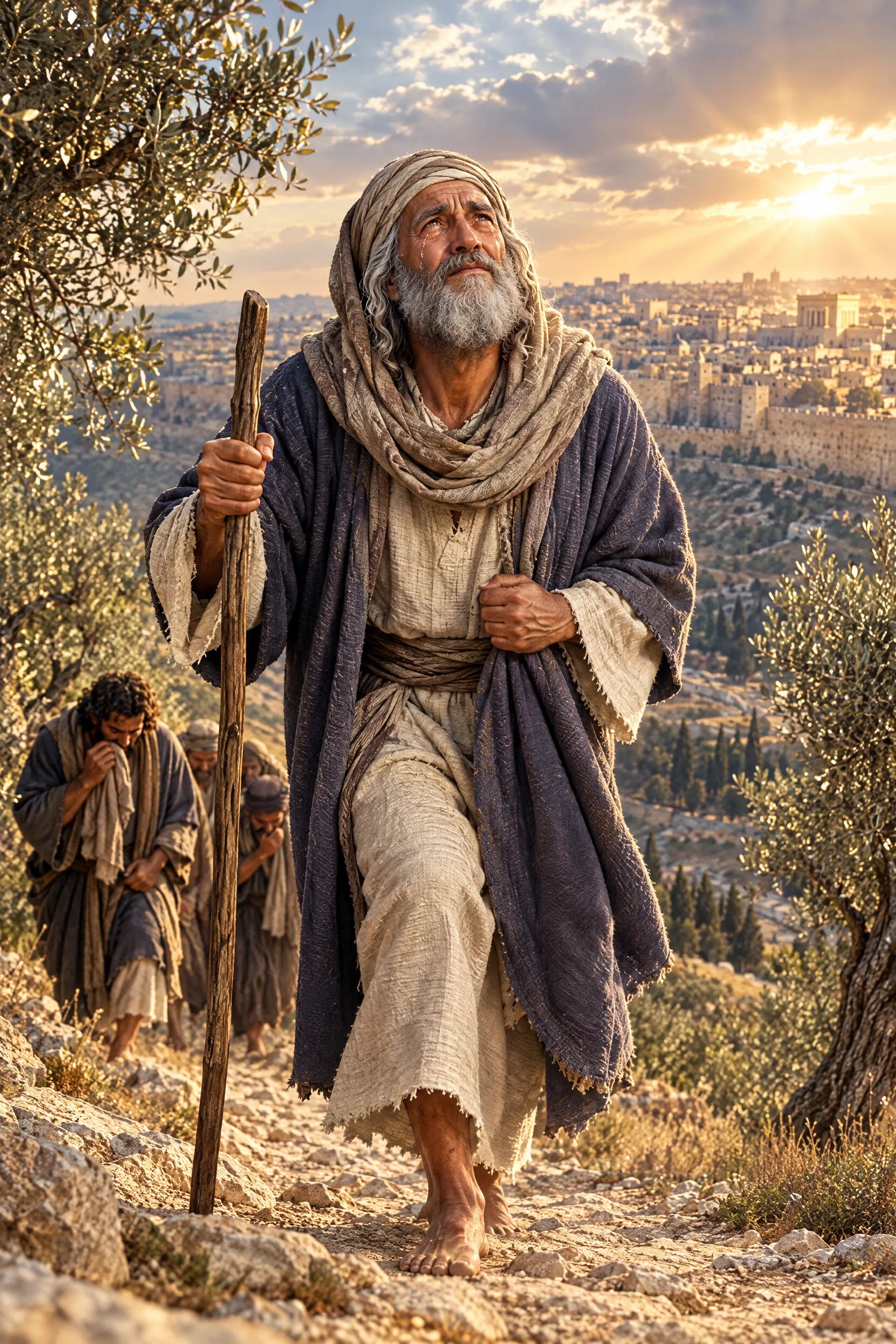 David Climbs the Mount of Olives Weeping