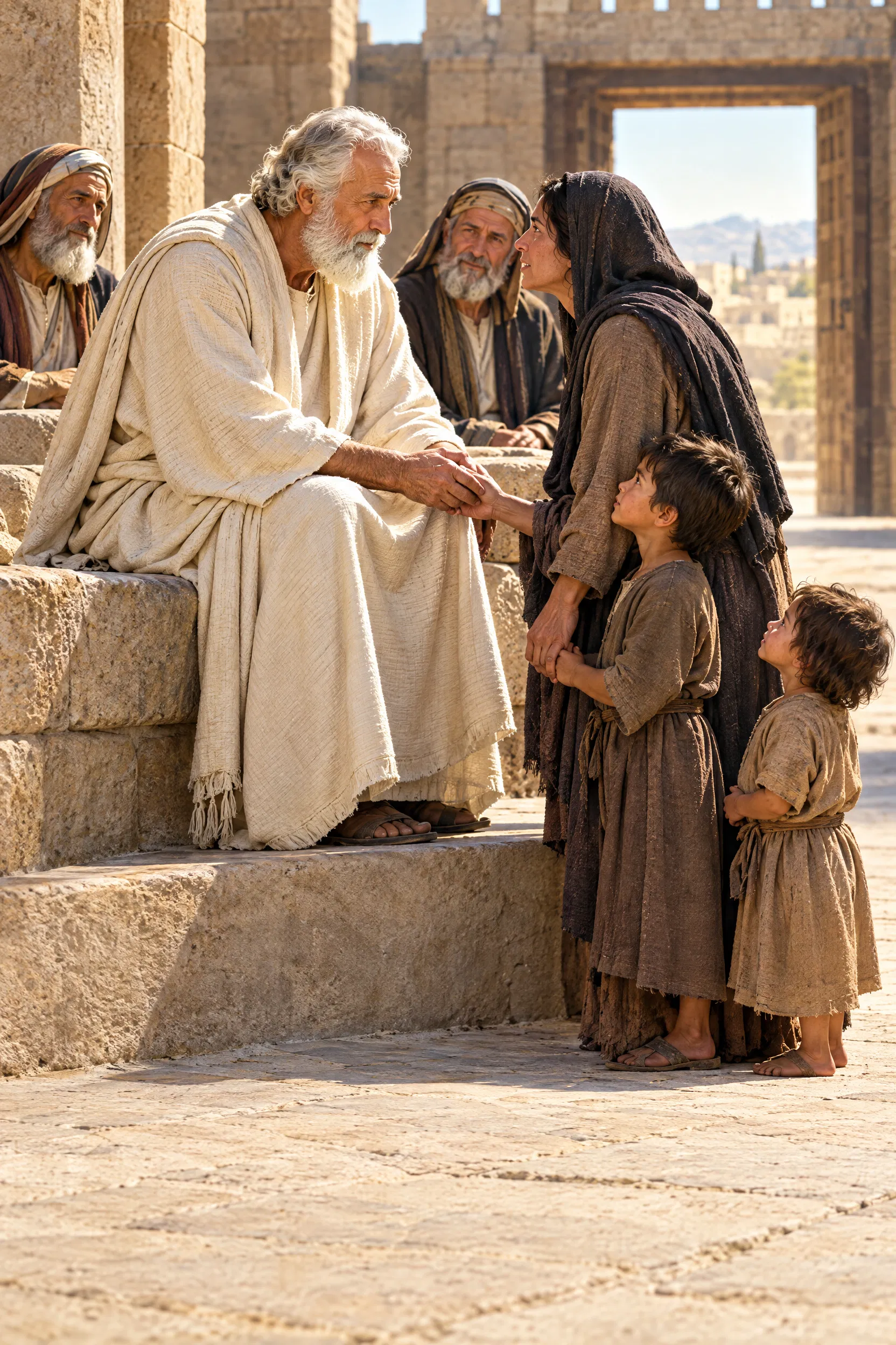 Elder Judge Listens to a Poor Widow at the Gate