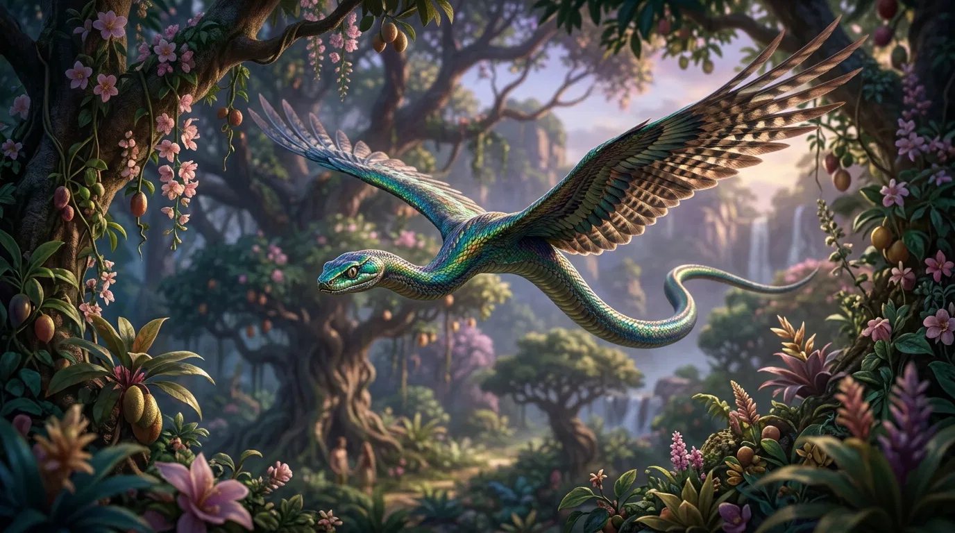 Satan as a Winged Serpent in Eden