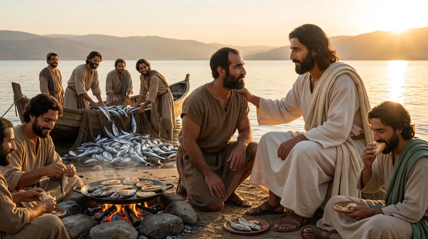 Jesus Speaks with Peter on the Shore