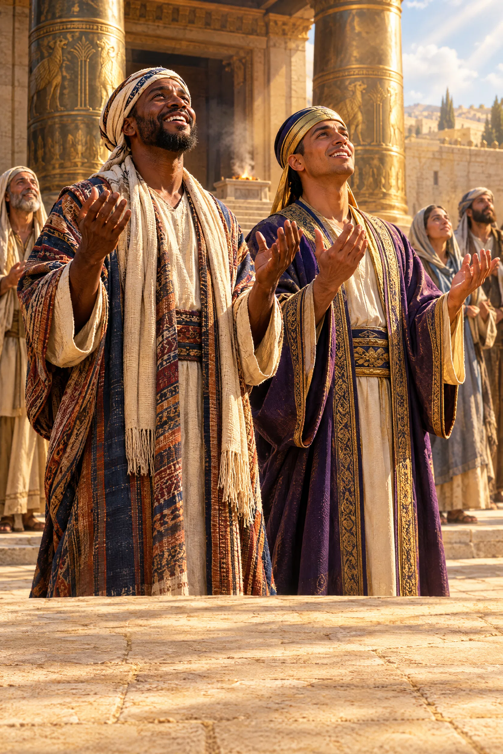 Foreigner and Eunuch Pray in the Temple Court
