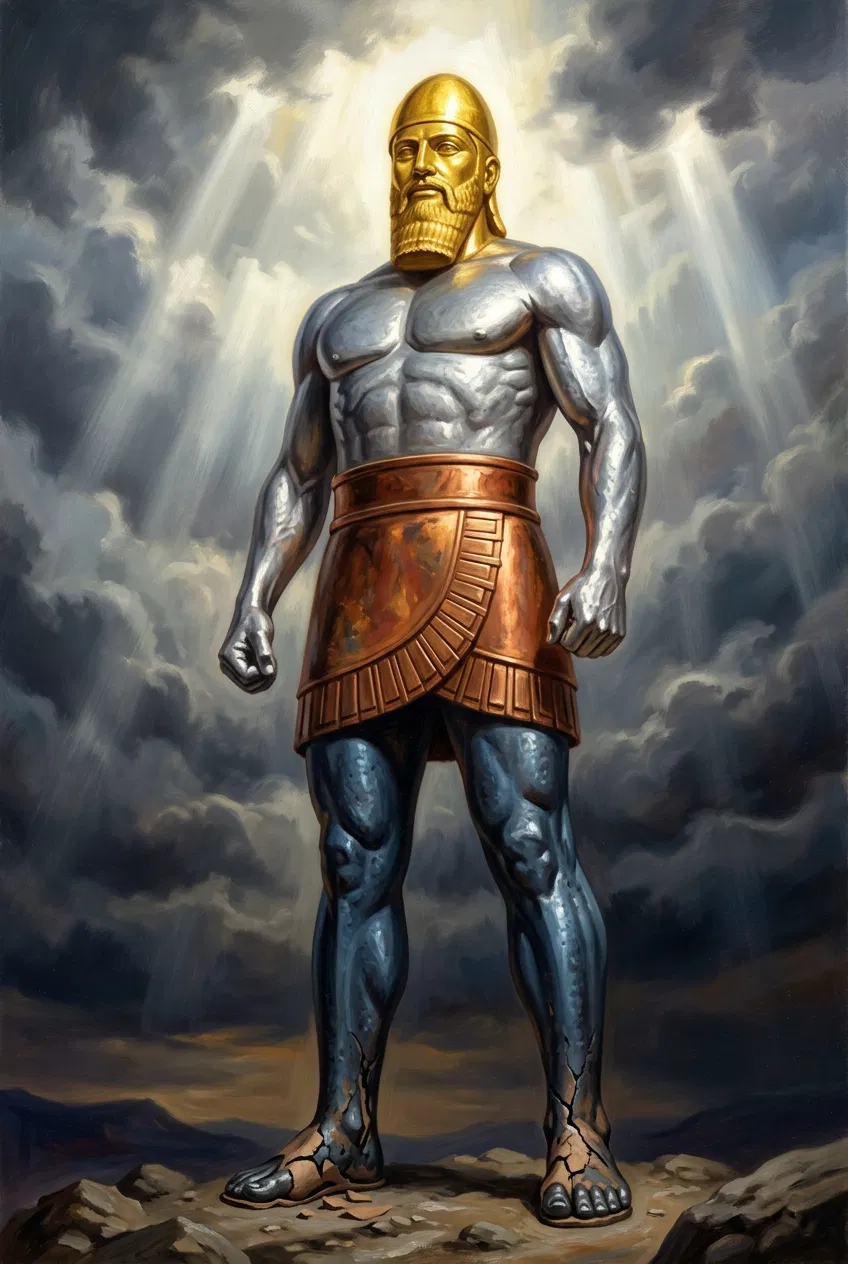 Nebuchadnezzar's Dream Statue of Gold, Silver, Bronze and Iron