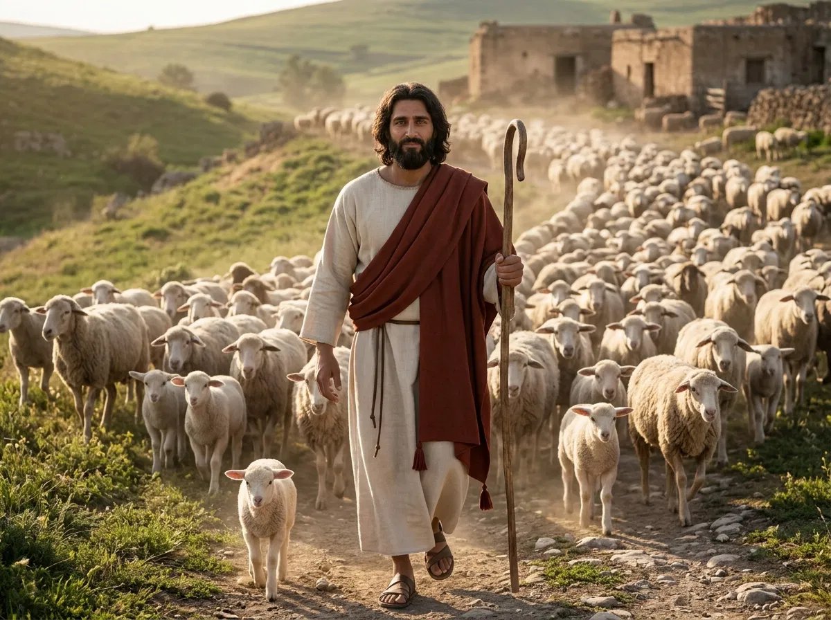 Jesus the Shepherd Leads a Large Flock