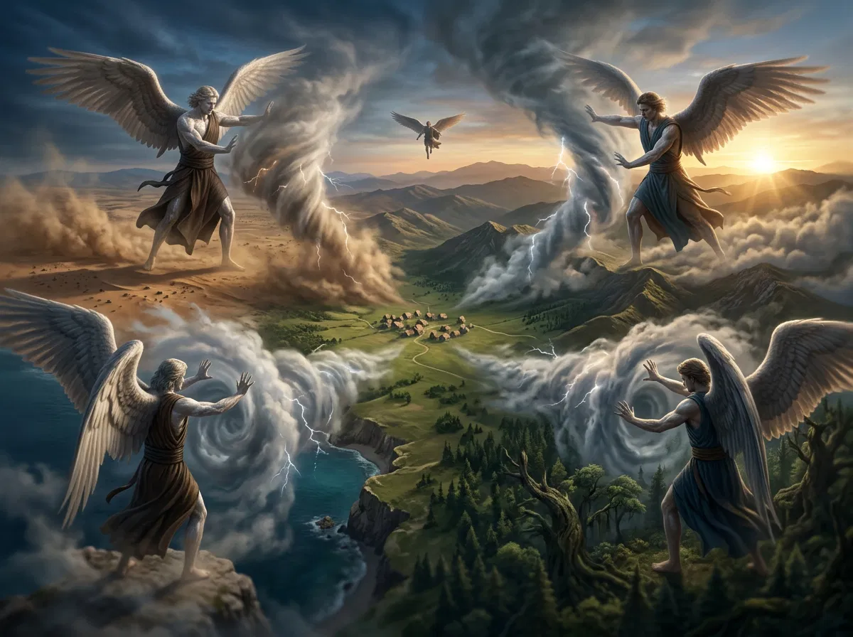 Four Angels Holding the Four Winds