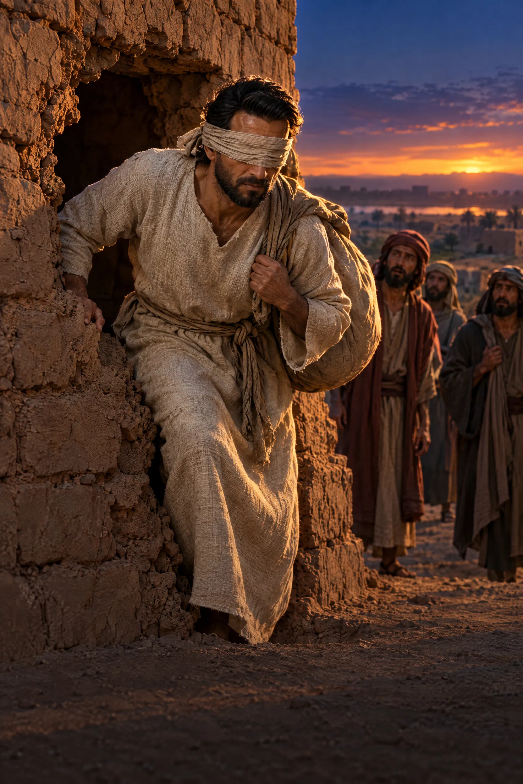 Ezekiel Digs Through the Wall With His Bundle