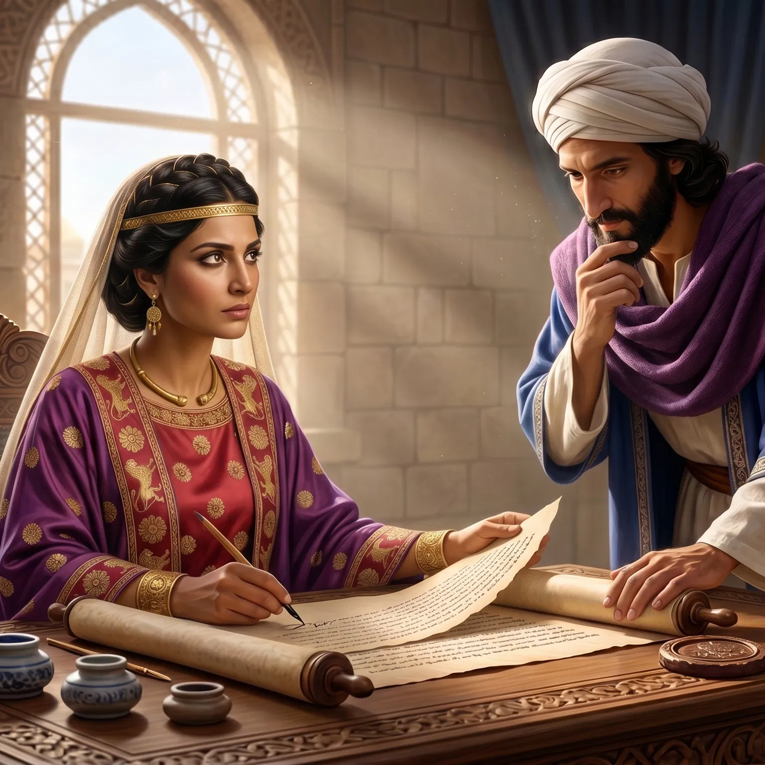 Esther and Mordecai Writing a Scroll