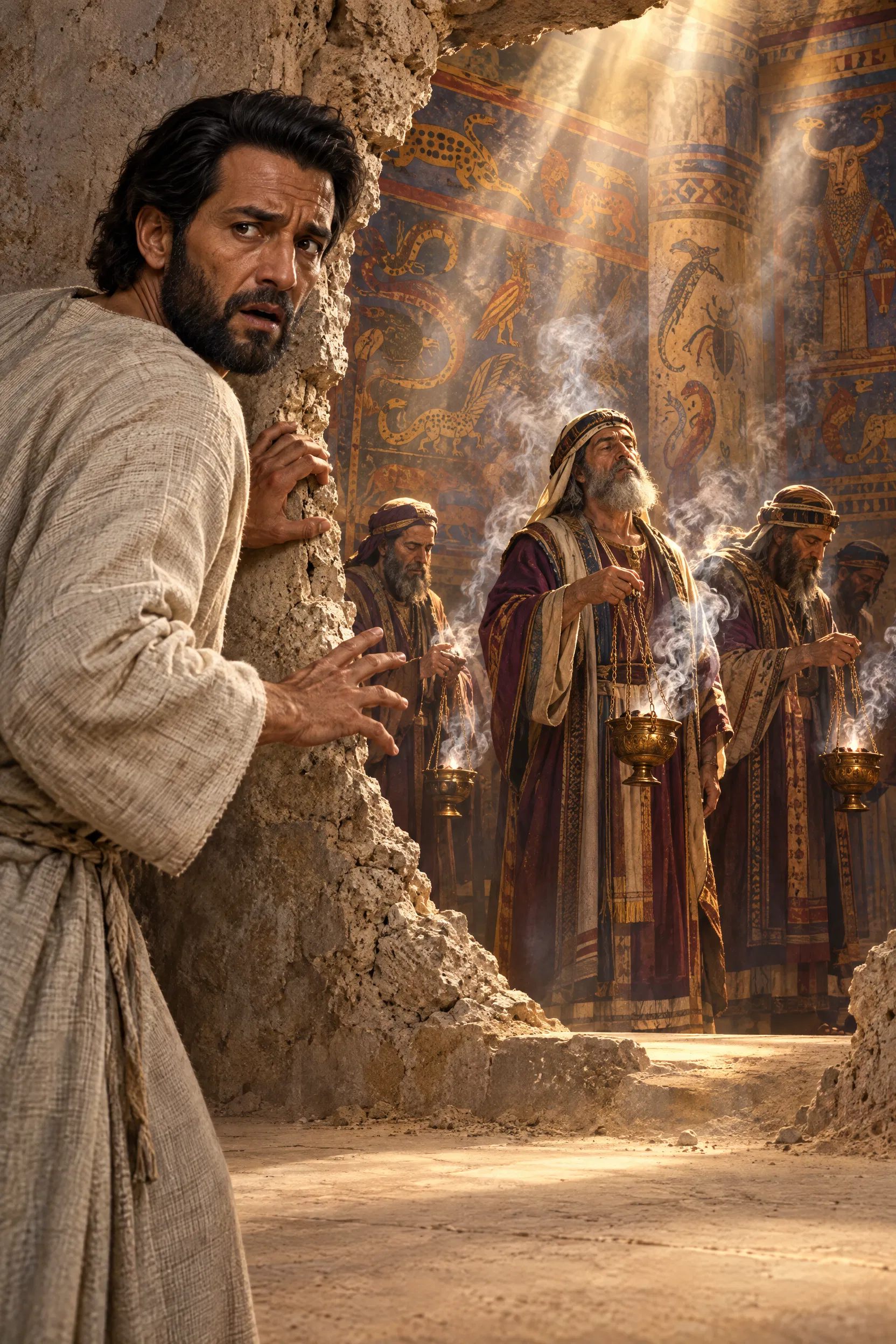 Ezekiel Sees the Elders Burning Incense to Idols