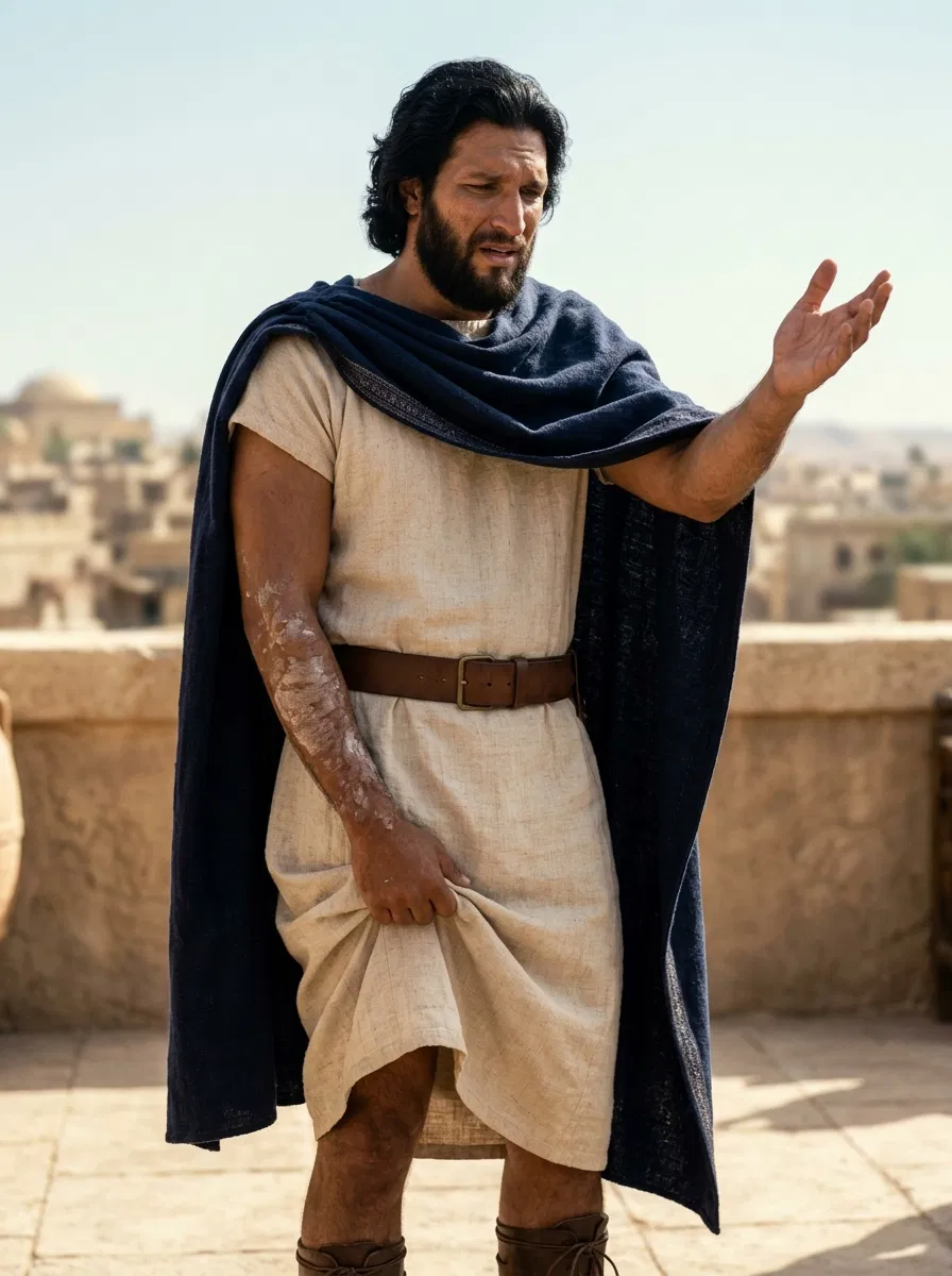 Naaman the Leper in Syrian Cloak