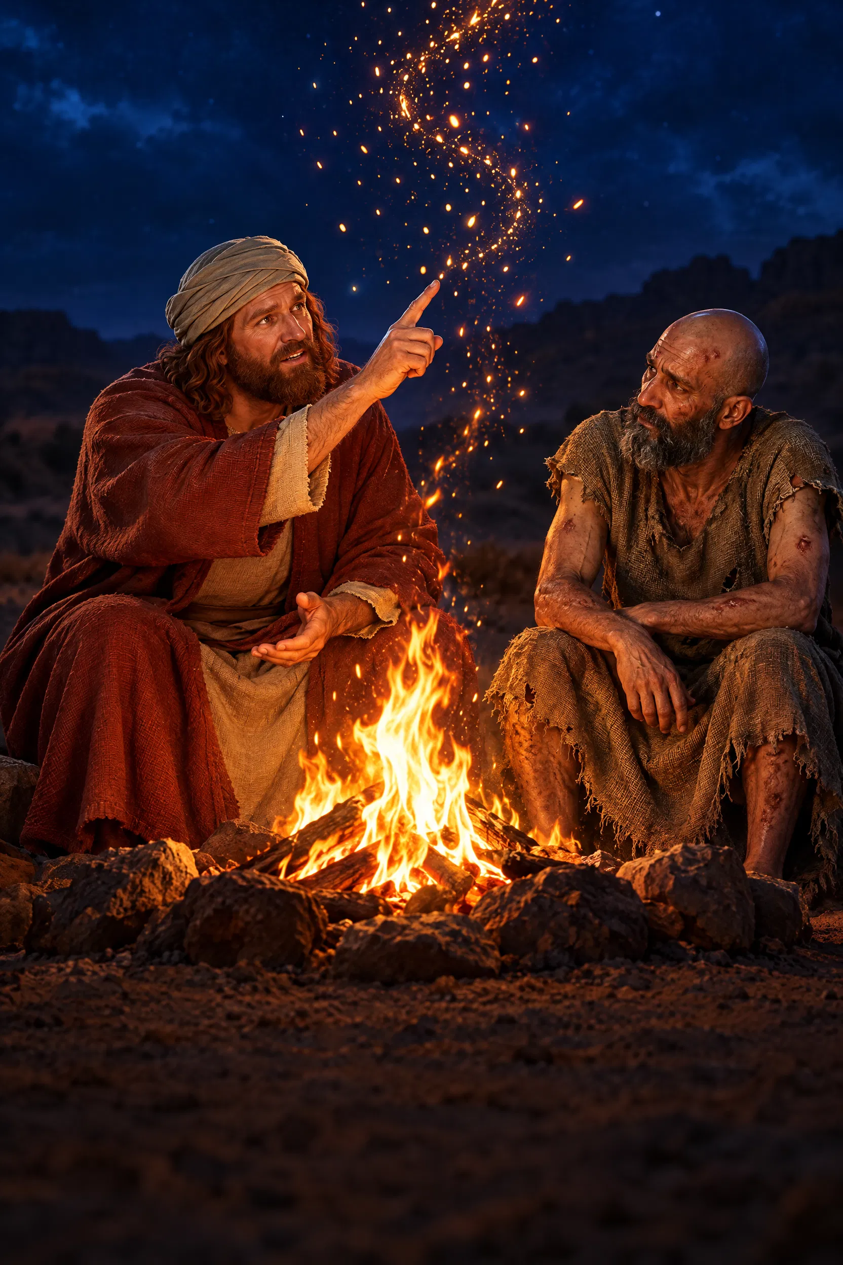 Eliphaz Speaks to Job by the Campfire