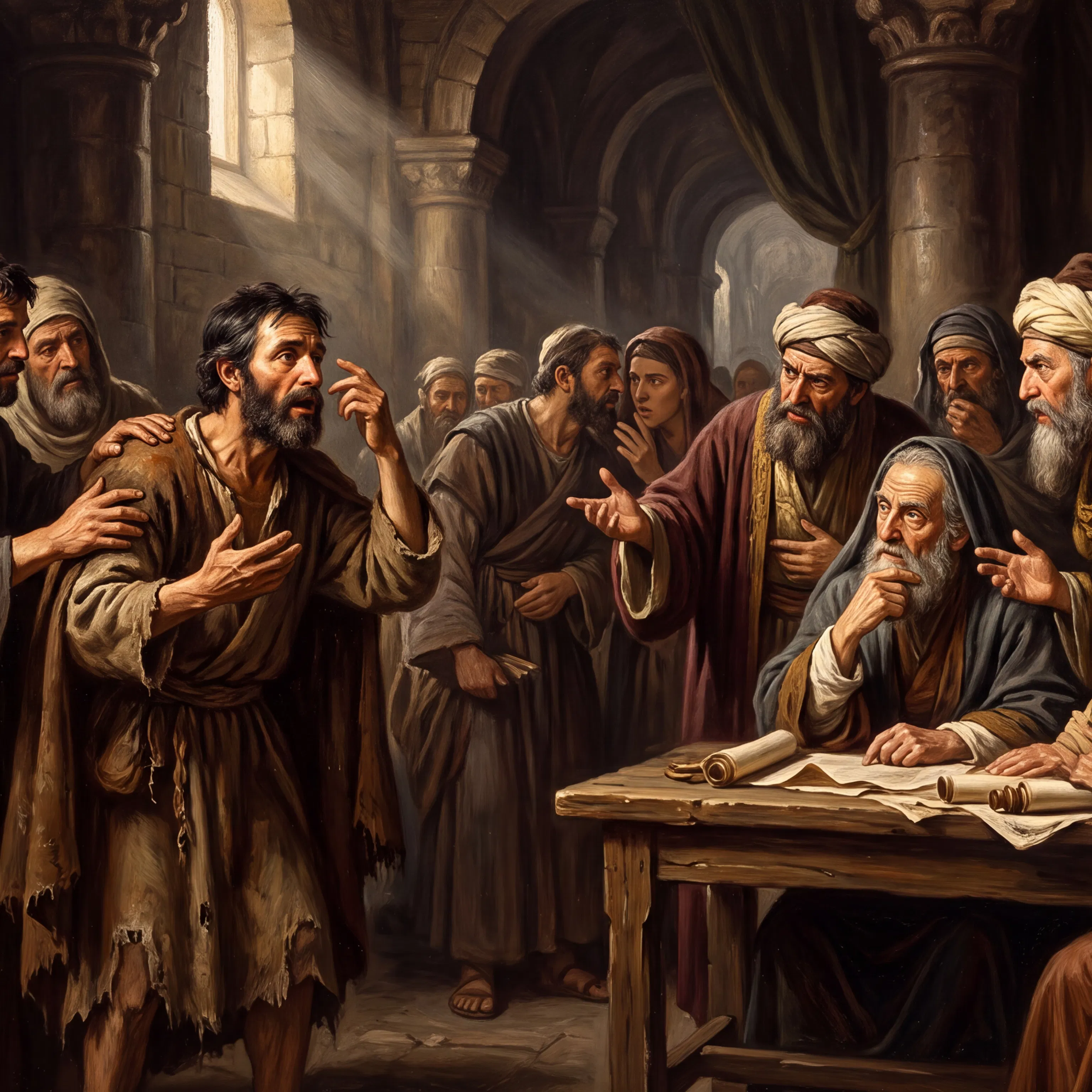 Healed Man Questioned by the Pharisees