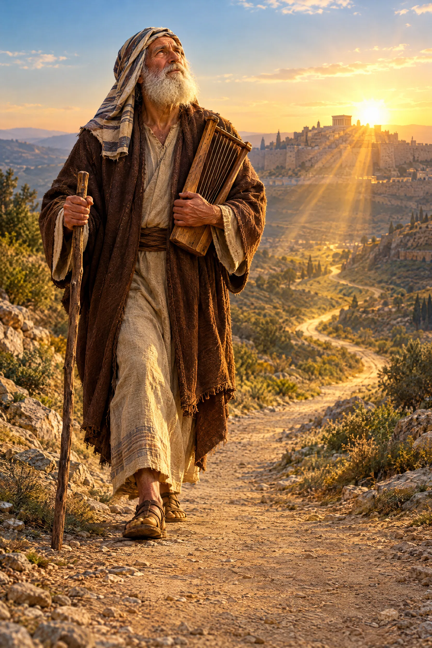 A Levite Singer Walks Toward Zion at Dawn