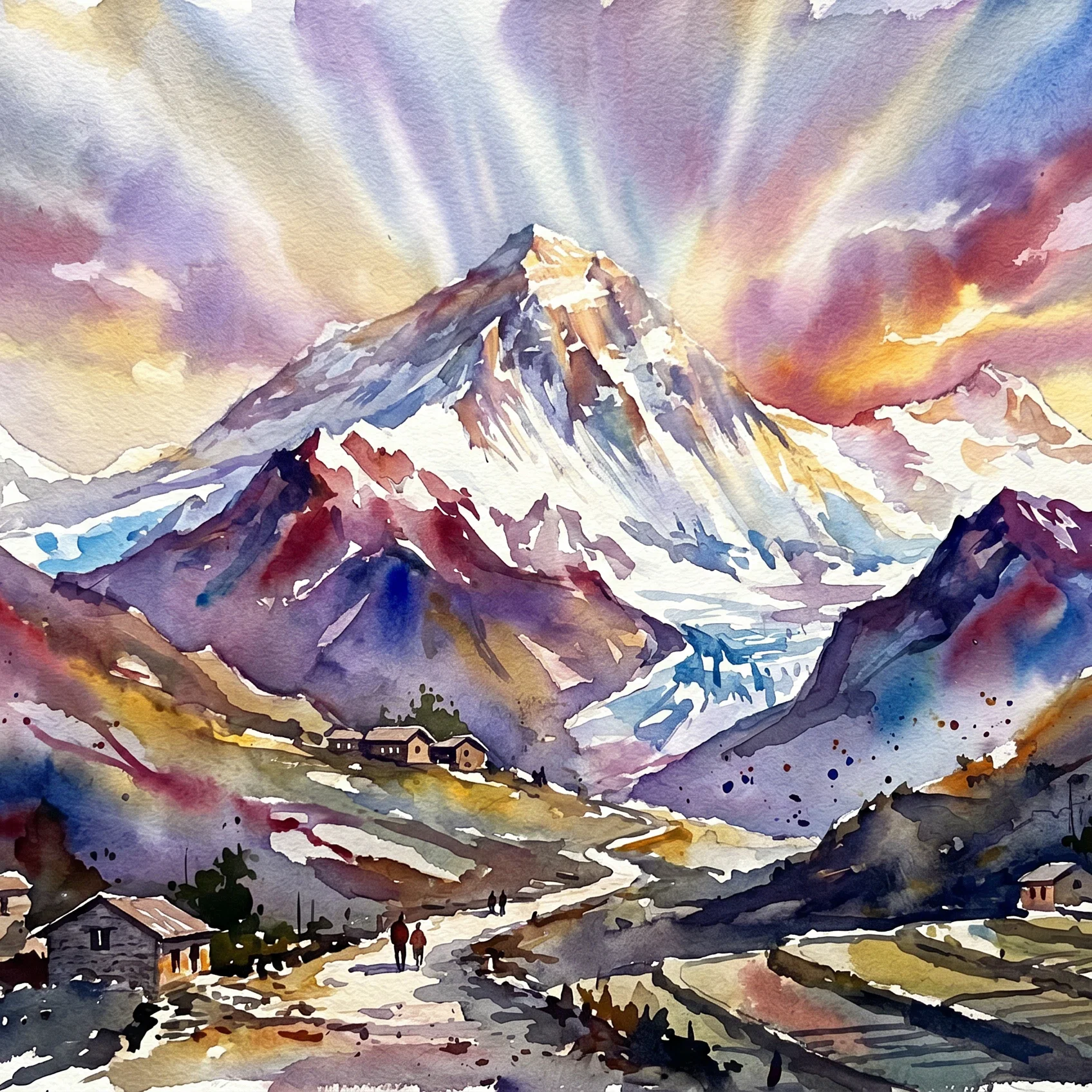Divine Light Over Sacred Himalayan Peaks