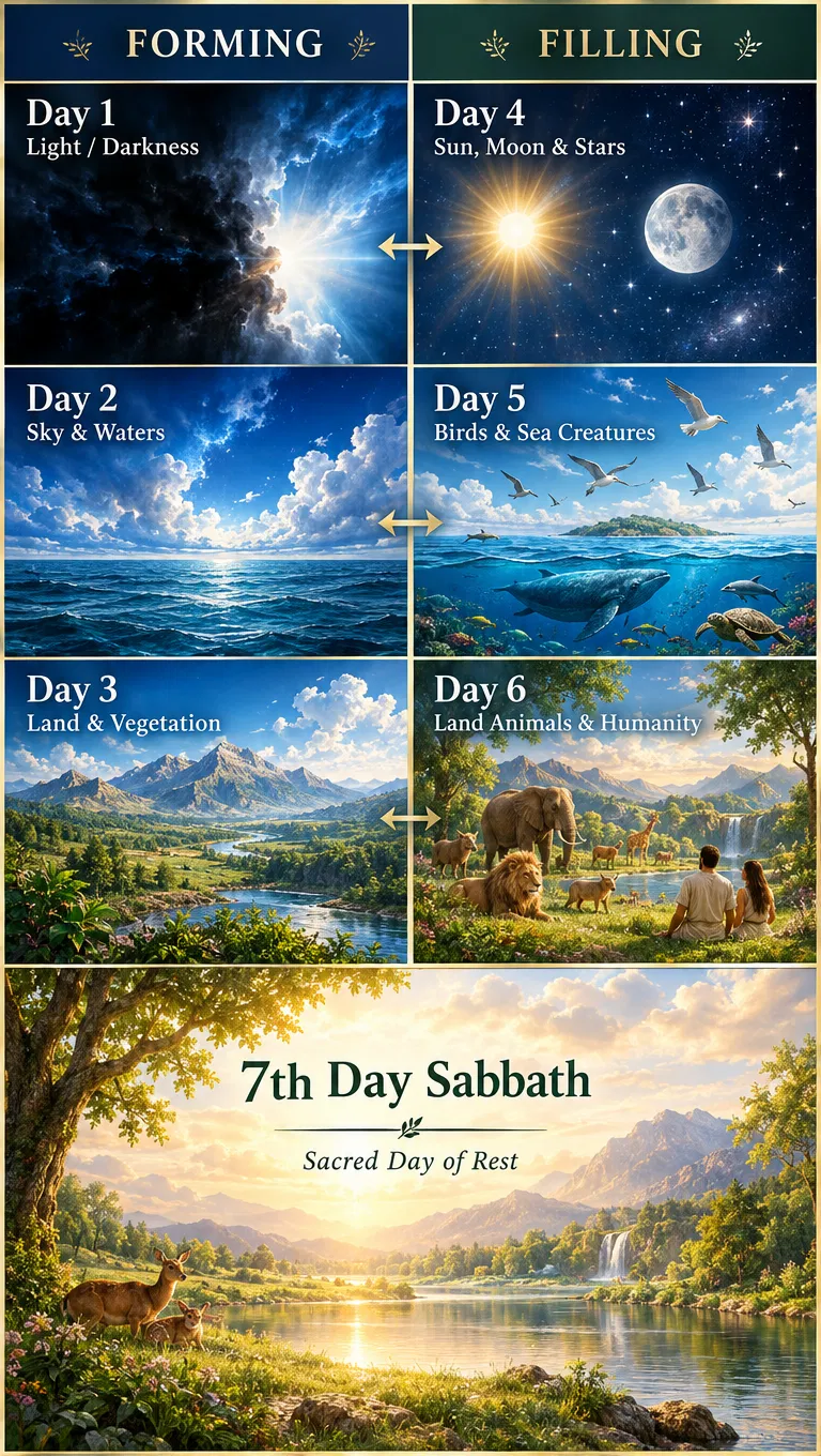 Seven Days of Creation Forming and Filling Chart