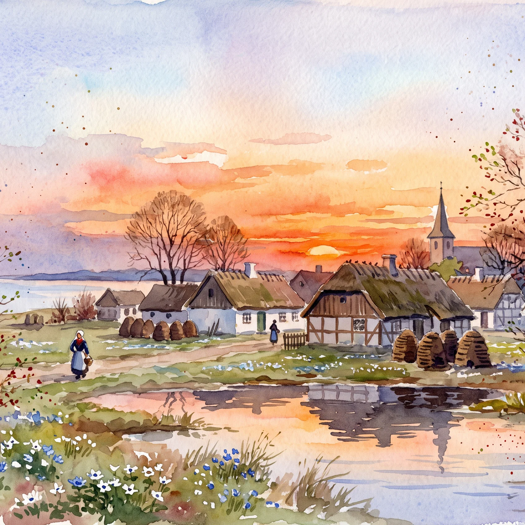 Golden Hour in a Danish Hamlet