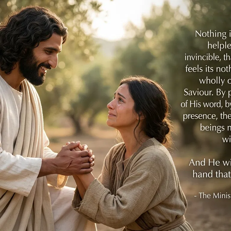 Jesus Holds a Kneeling Woman's Hands