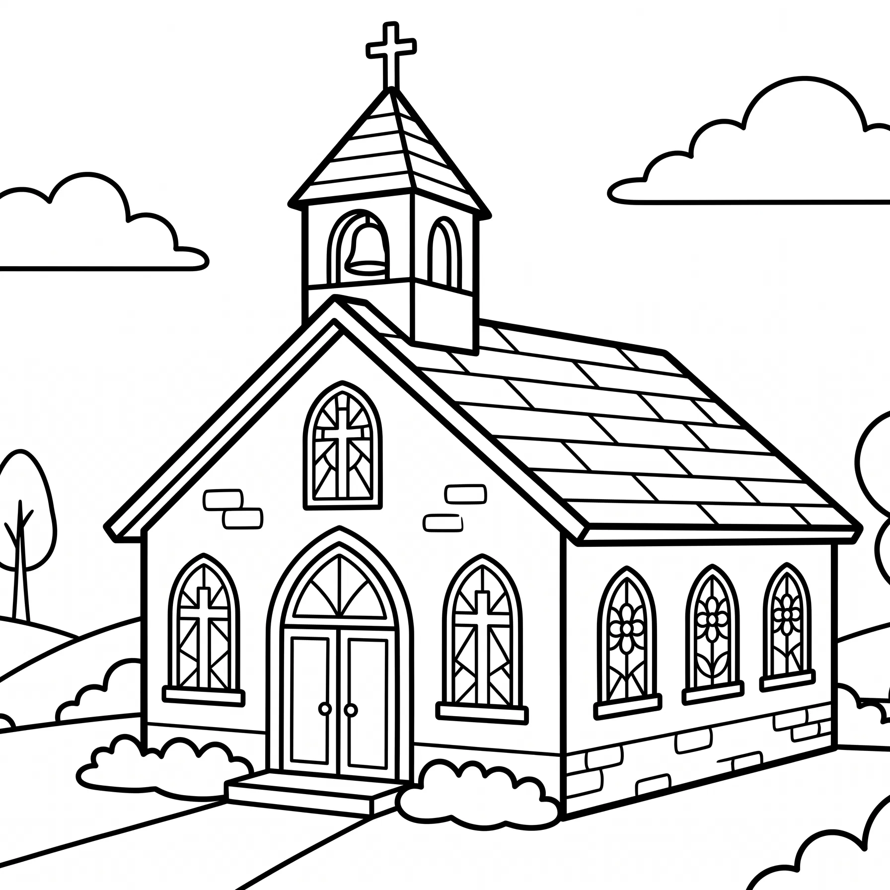 Church With Stained Glass Windows
