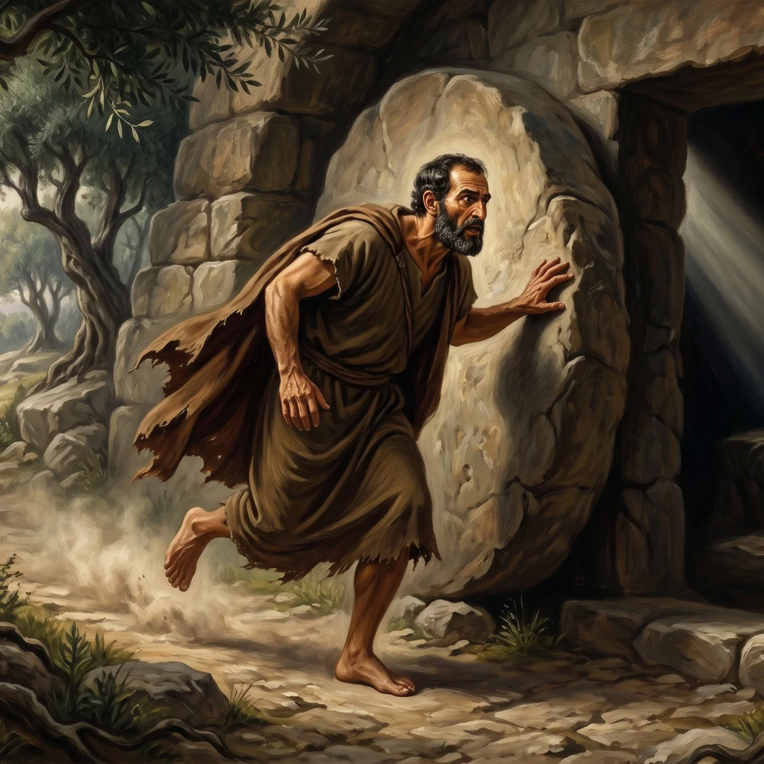 Peter Running Toward the Empty Tomb