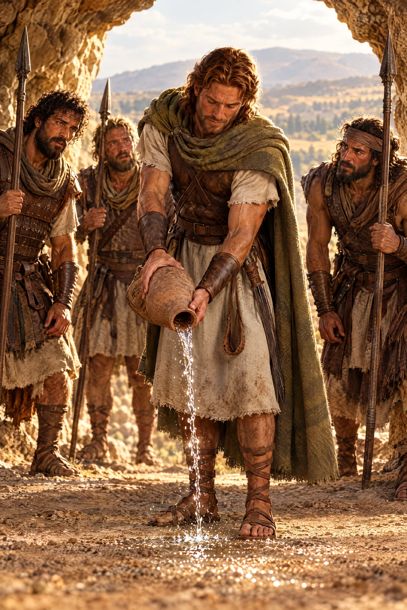 David Pours Out the Water From Bethlehem's Well