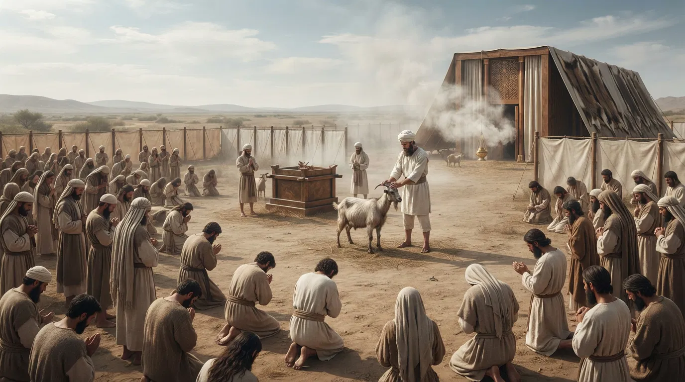 Day of Atonement Goat Before the Tabernacle