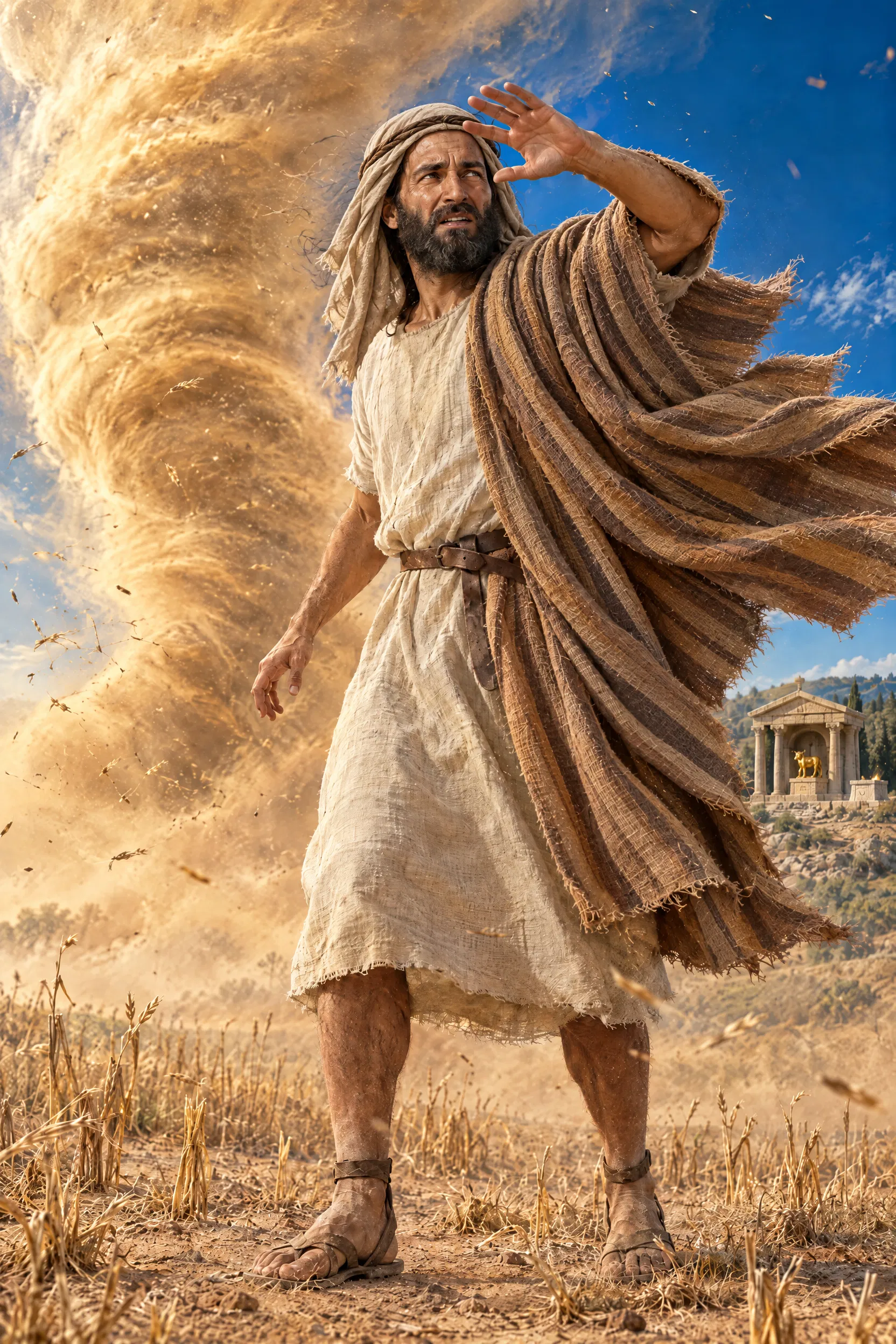 Hosea Shielding His Face from a Whirlwind