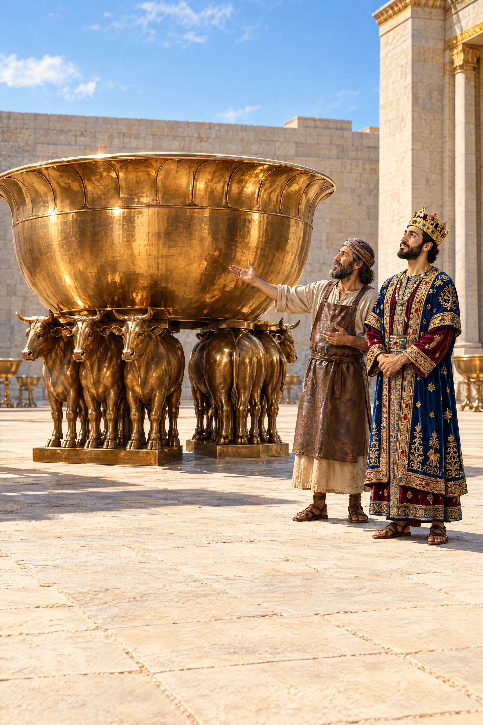 Solomon and Huram-abi Beside the Bronze Sea