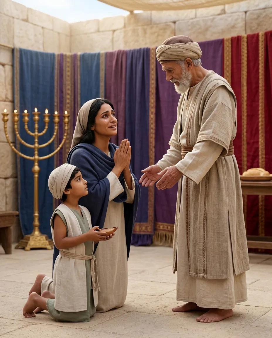 Hannah Presents Samuel to Eli at the Sanctuary