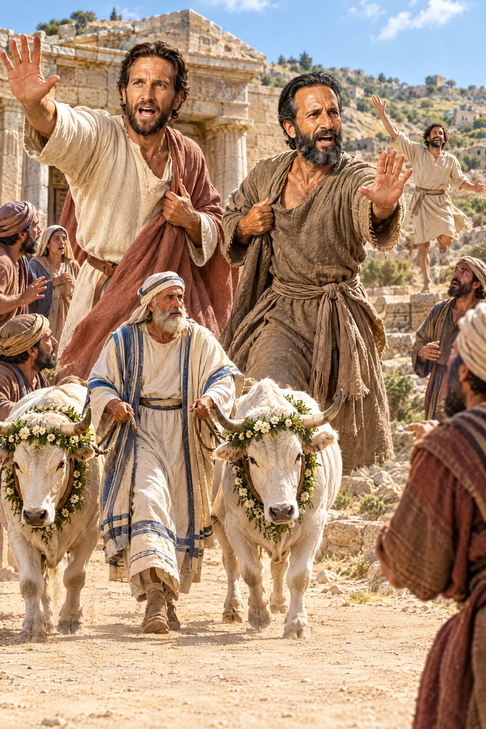 Paul and Barnabas Stop the Crowd at Lystra