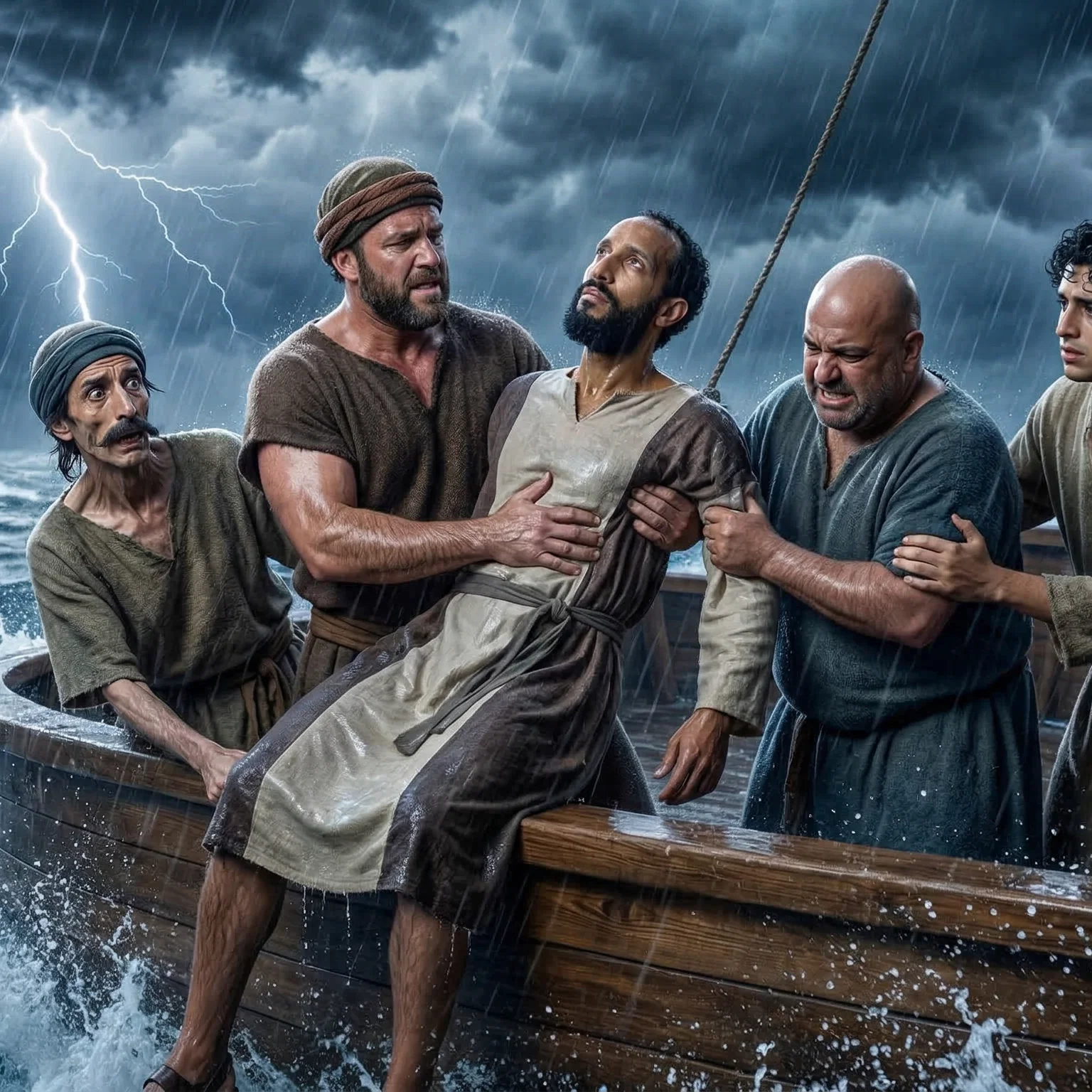 Jonah Cast into the Raging Sea
