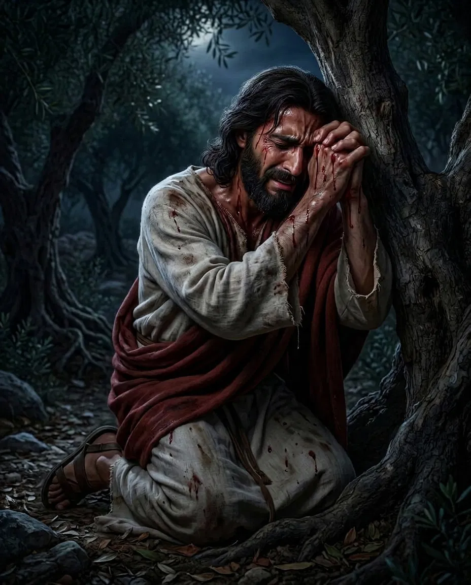 Jesus Praying in Agony in Gethsemane